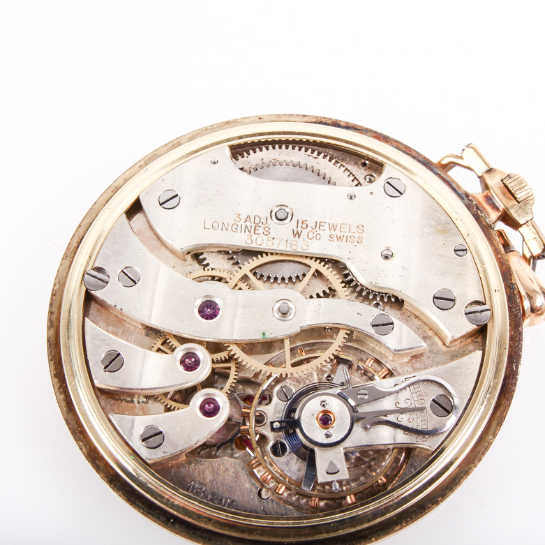 Antique 1913 Longines 14K Yellow Gold Pocket Watch