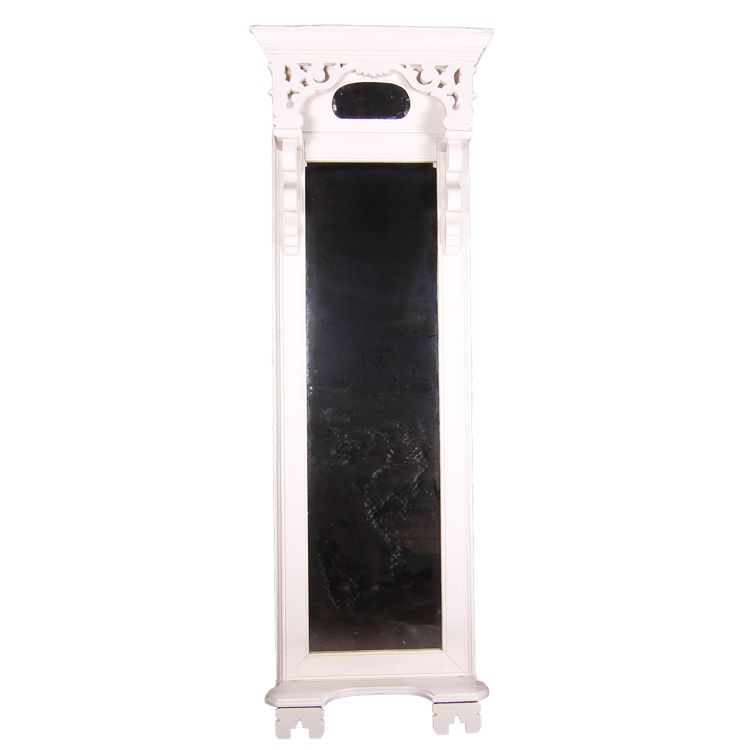 Large Vintage Cream Painted Hall Mirror