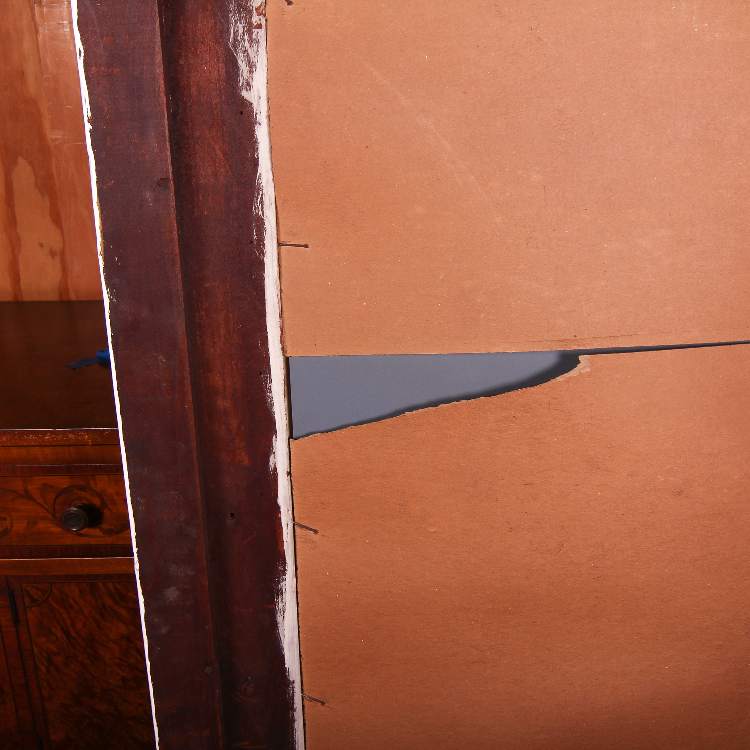 Large Vintage Cream Painted Hall Mirror