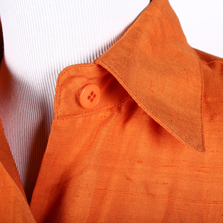 Vintage Orange Silk Wrap Dress