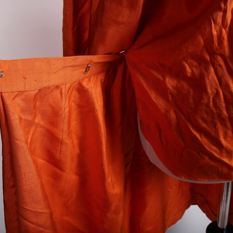 Vintage Orange Silk Wrap Dress