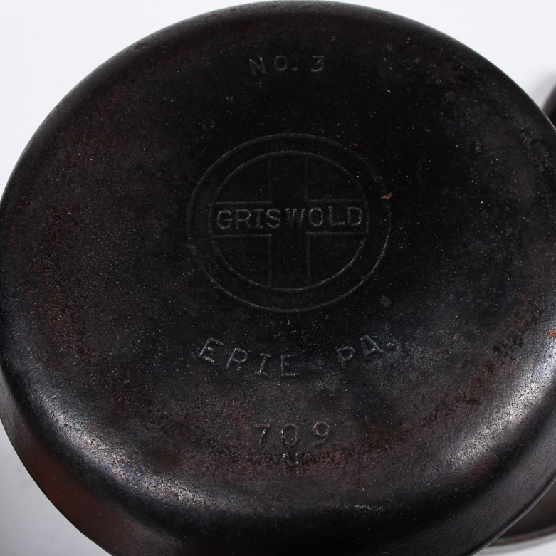 Vintage Cookware Including Griswold Cast Iron and Copper
