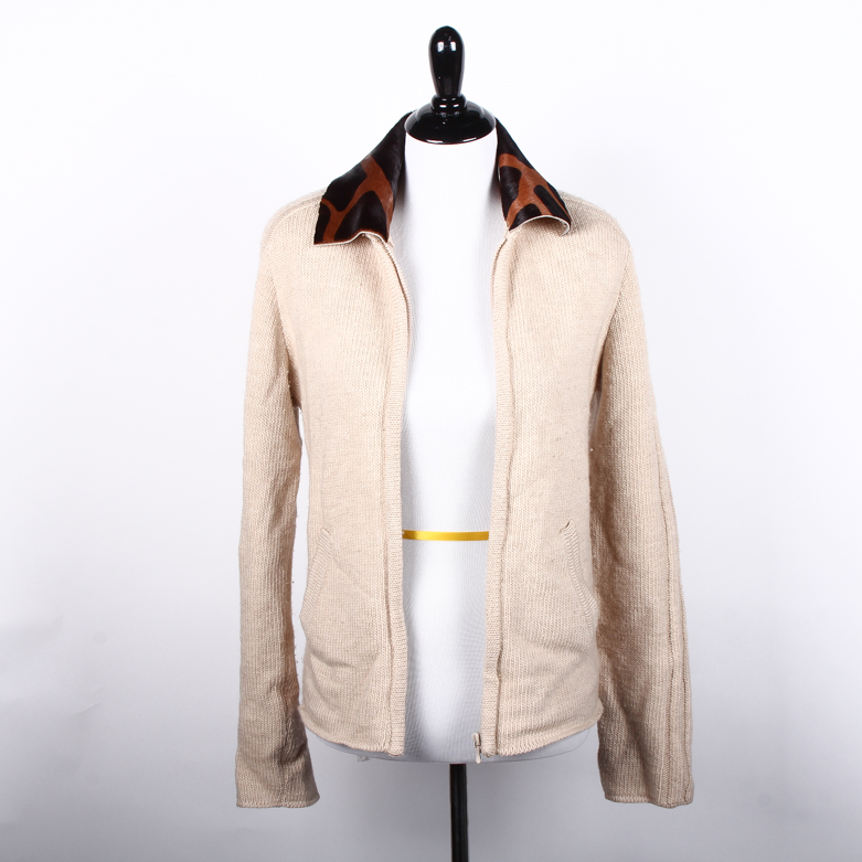 Philosophy Di Albert Ferretti Sweater with Detachable Pony Hair Collar