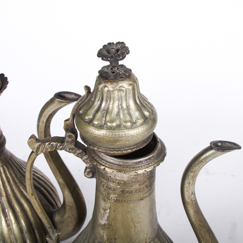 Vintage Silver-Tone Metal Turkish Coffee Pots