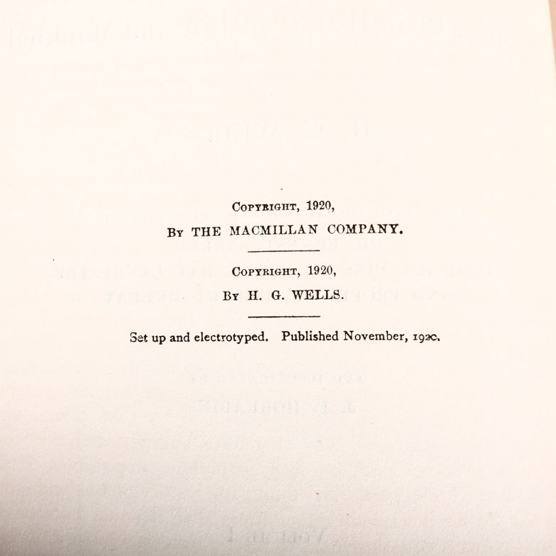 1921 Two Volume Set of "The Outline of History" by H.G. Wells
