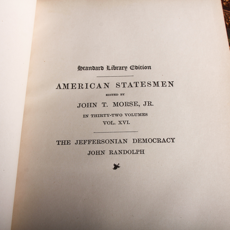 1900 Thirty-Two-Volume "American Statesmen" Series Edited by John T. Morse, Jr.