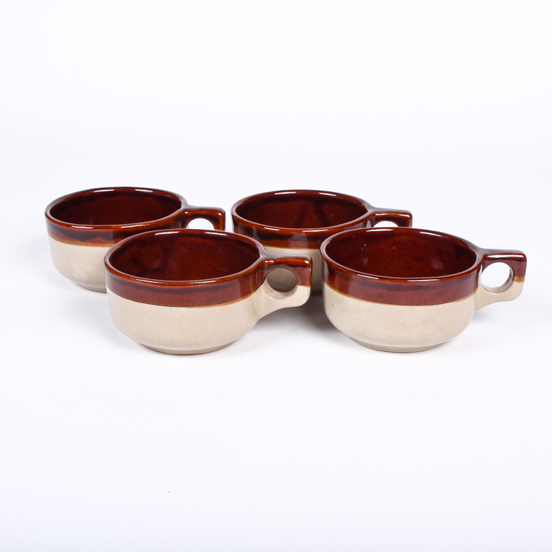 WS Pottery Handled Soup Bowl Set
