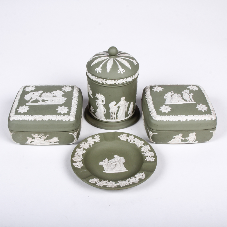 Collection of Sage Green Jasperware by Wedgwood