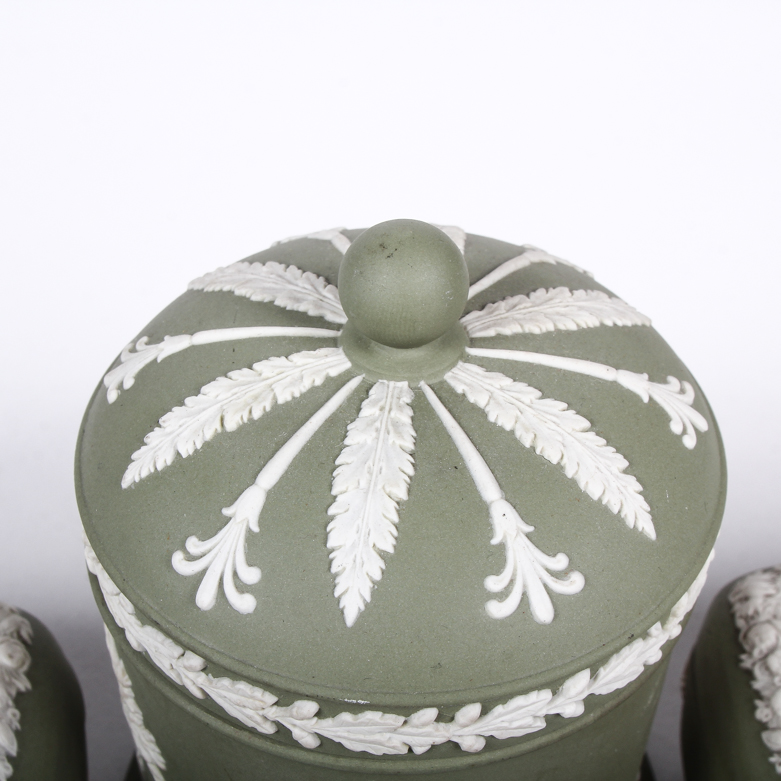Collection of Sage Green Jasperware by Wedgwood