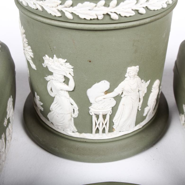 Collection of Sage Green Jasperware by Wedgwood