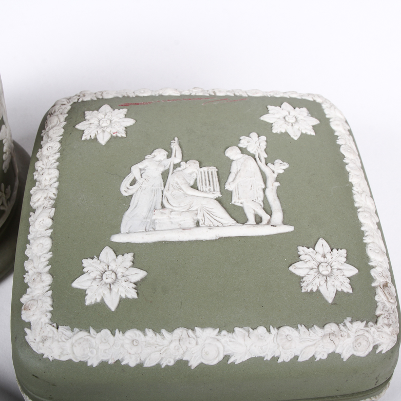 Collection of Sage Green Jasperware by Wedgwood