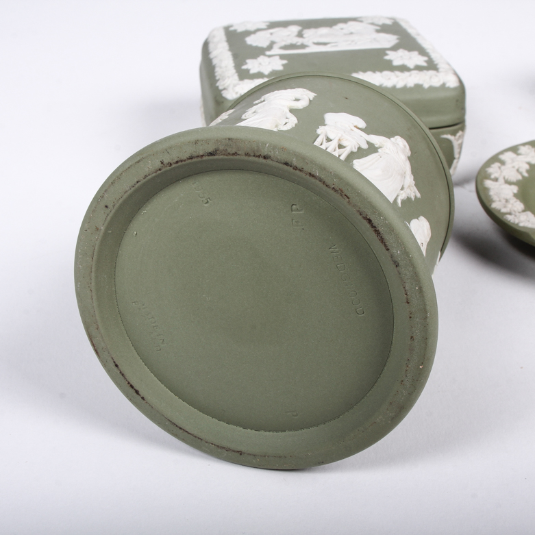 Collection of Sage Green Jasperware by Wedgwood