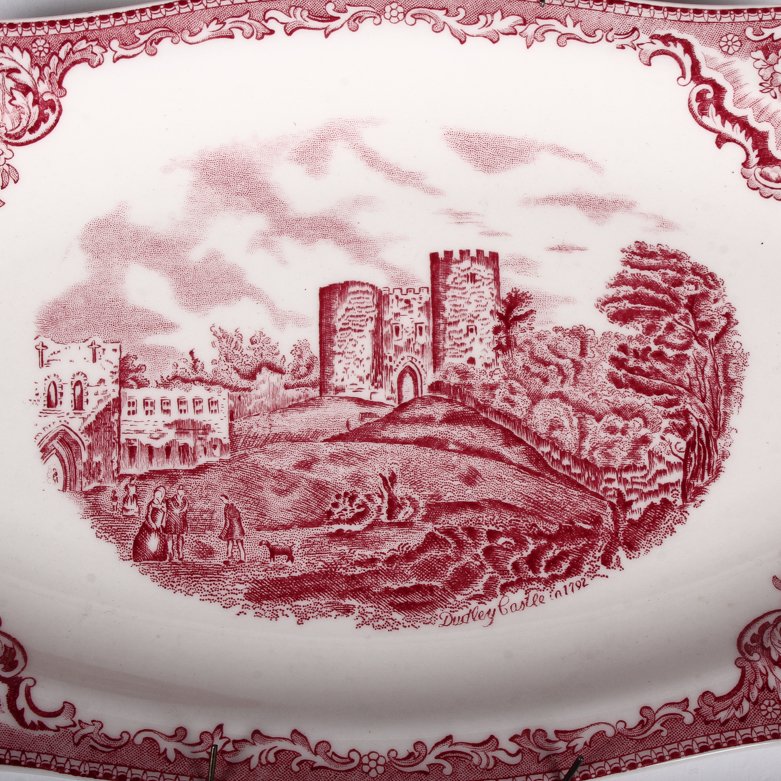 Vintage Red and White Transferware