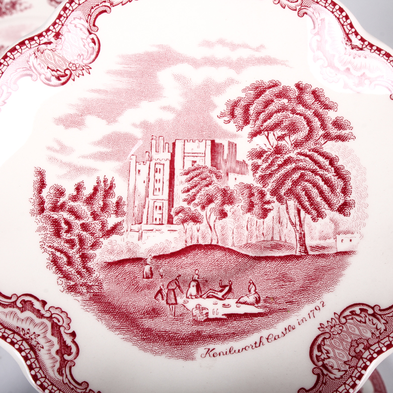 Vintage Red and White Transferware