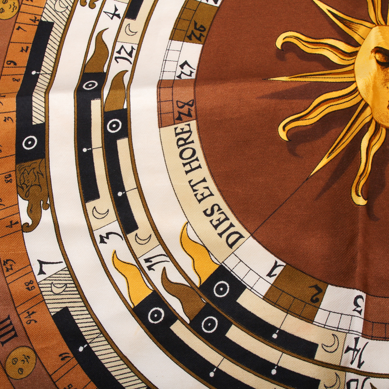 Hermès "Dies et Hore" Silk Scarf