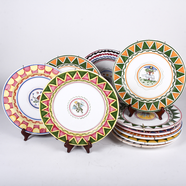 Hand-Painted Italian "Palio Di Siena" Plates