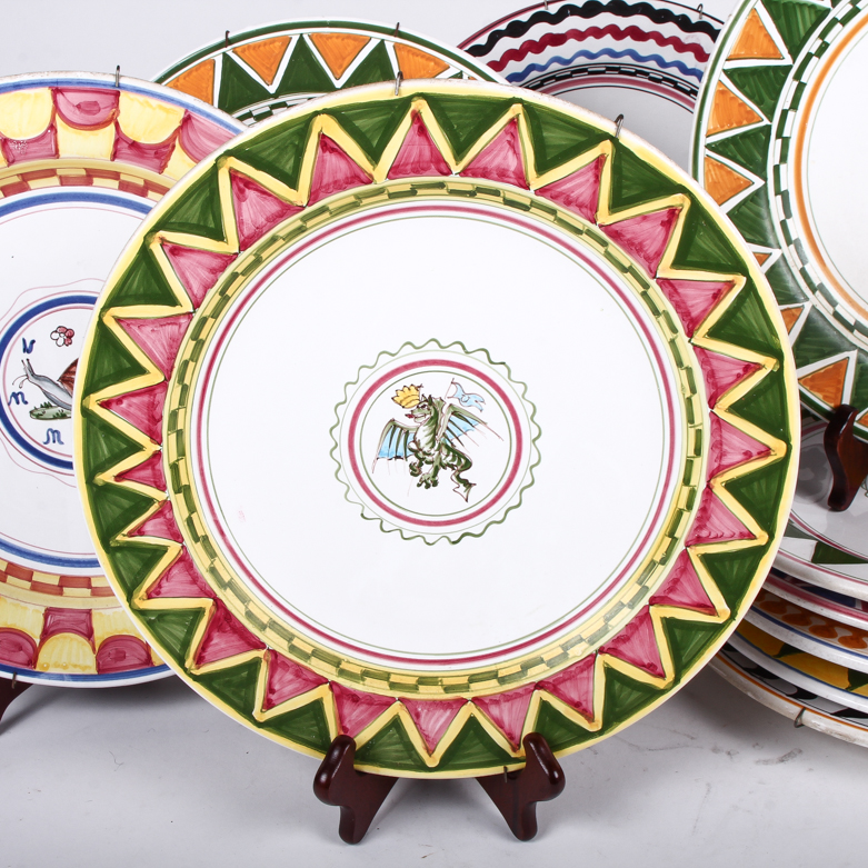 Hand-Painted Italian "Palio Di Siena" Plates