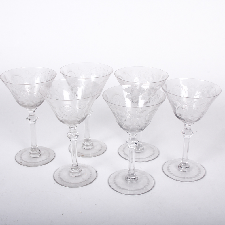 Etched Martini Glasses