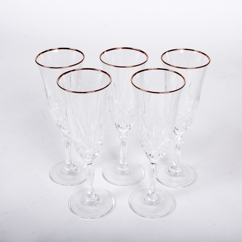 Cut Crystal Champagne Flutes