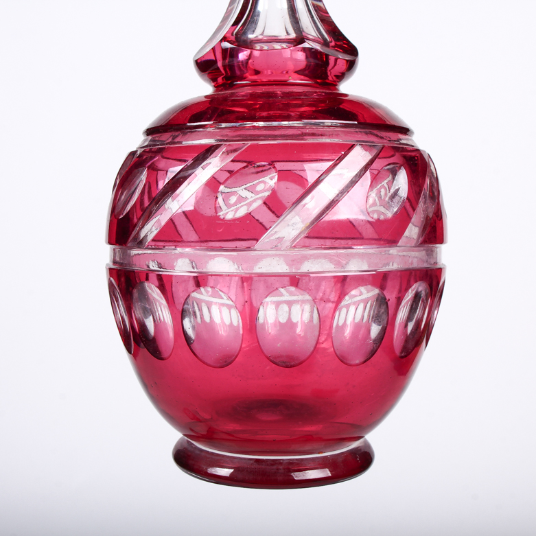 Cranberry Glass Decanter Set