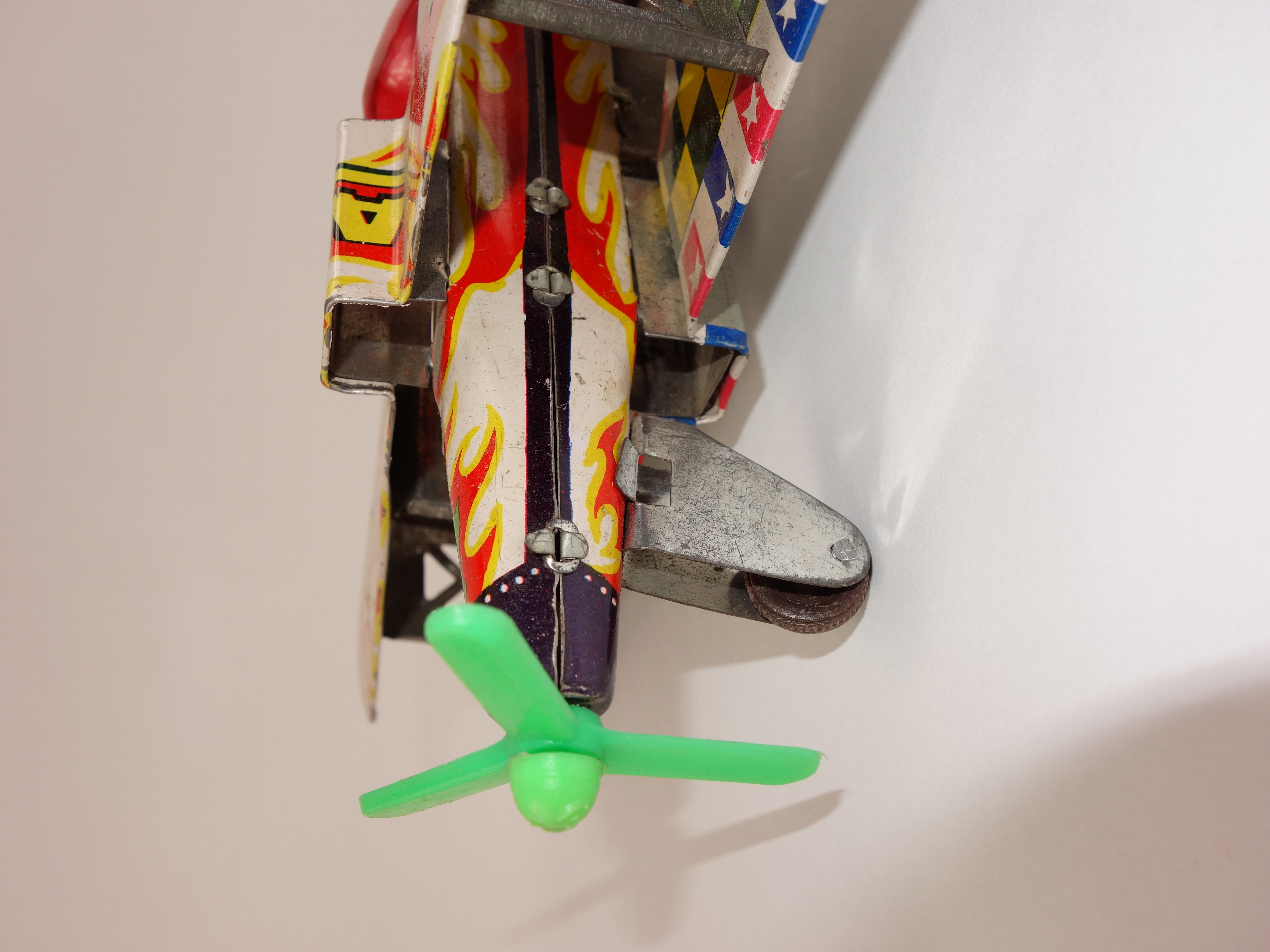 Vintage 1960s Kaytee Friction Tin Airplane