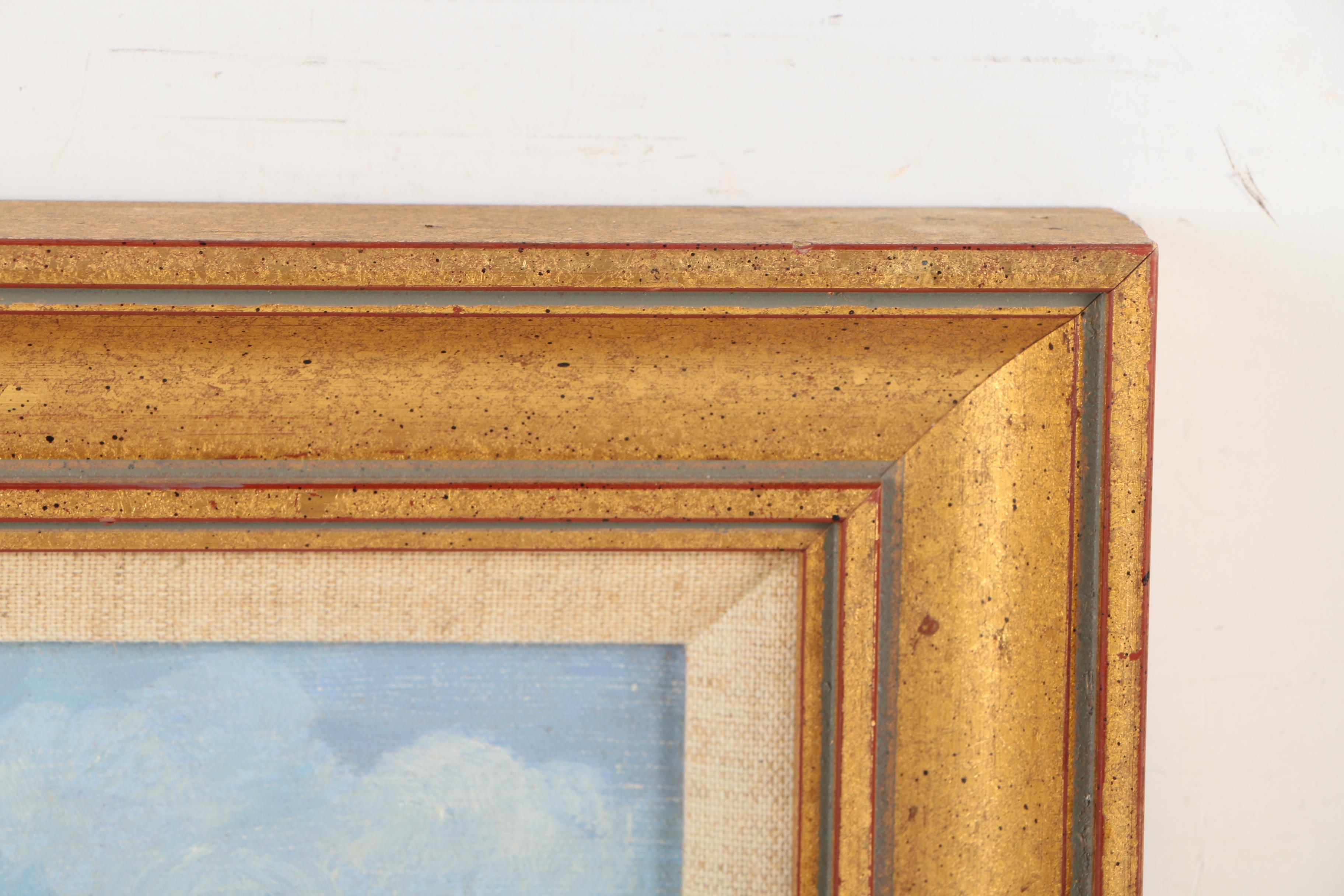 Oil on Board Painting of Street Scene