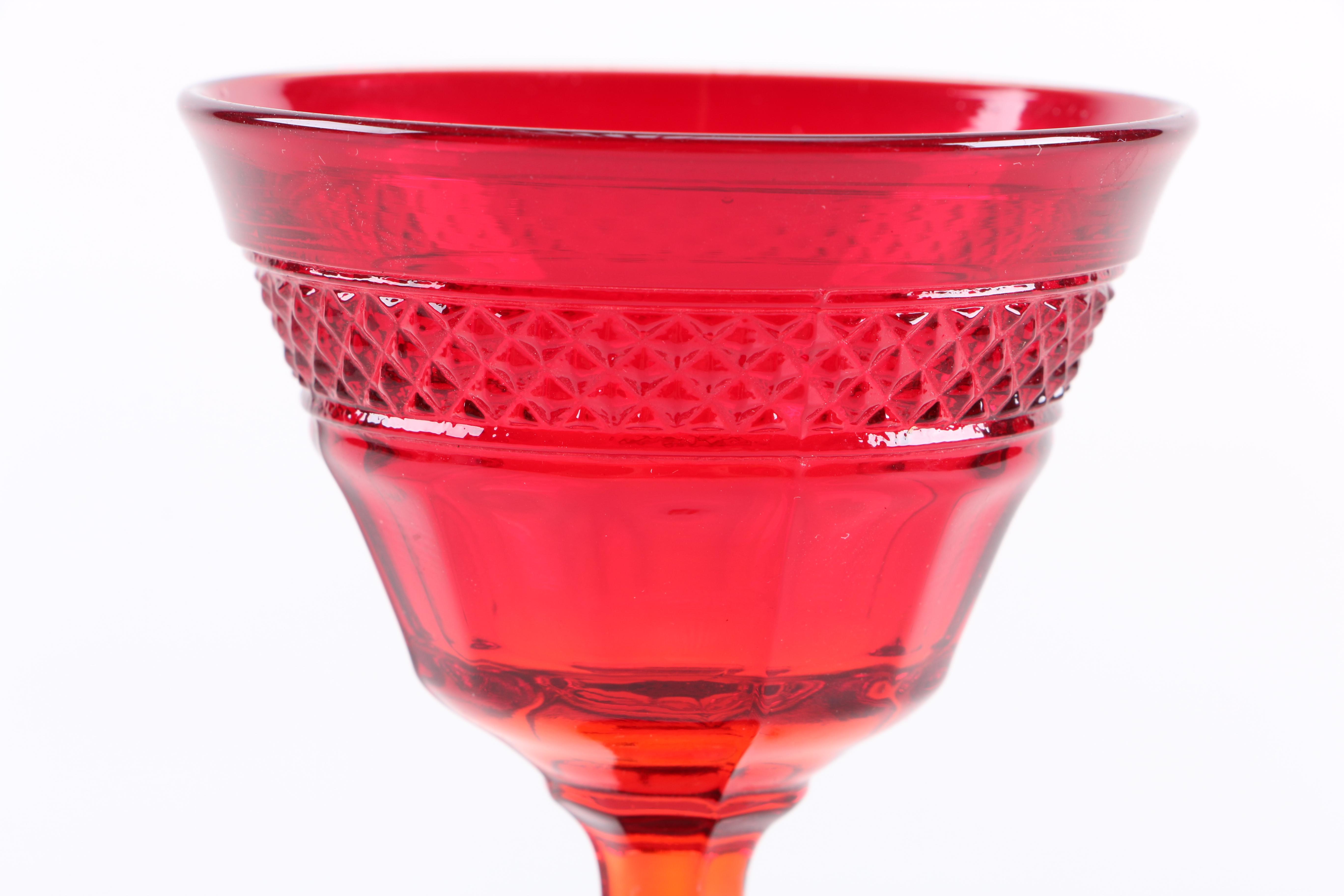 Vintage Viking "Mt. Vernon Red" Liquor Cocktail Glasses