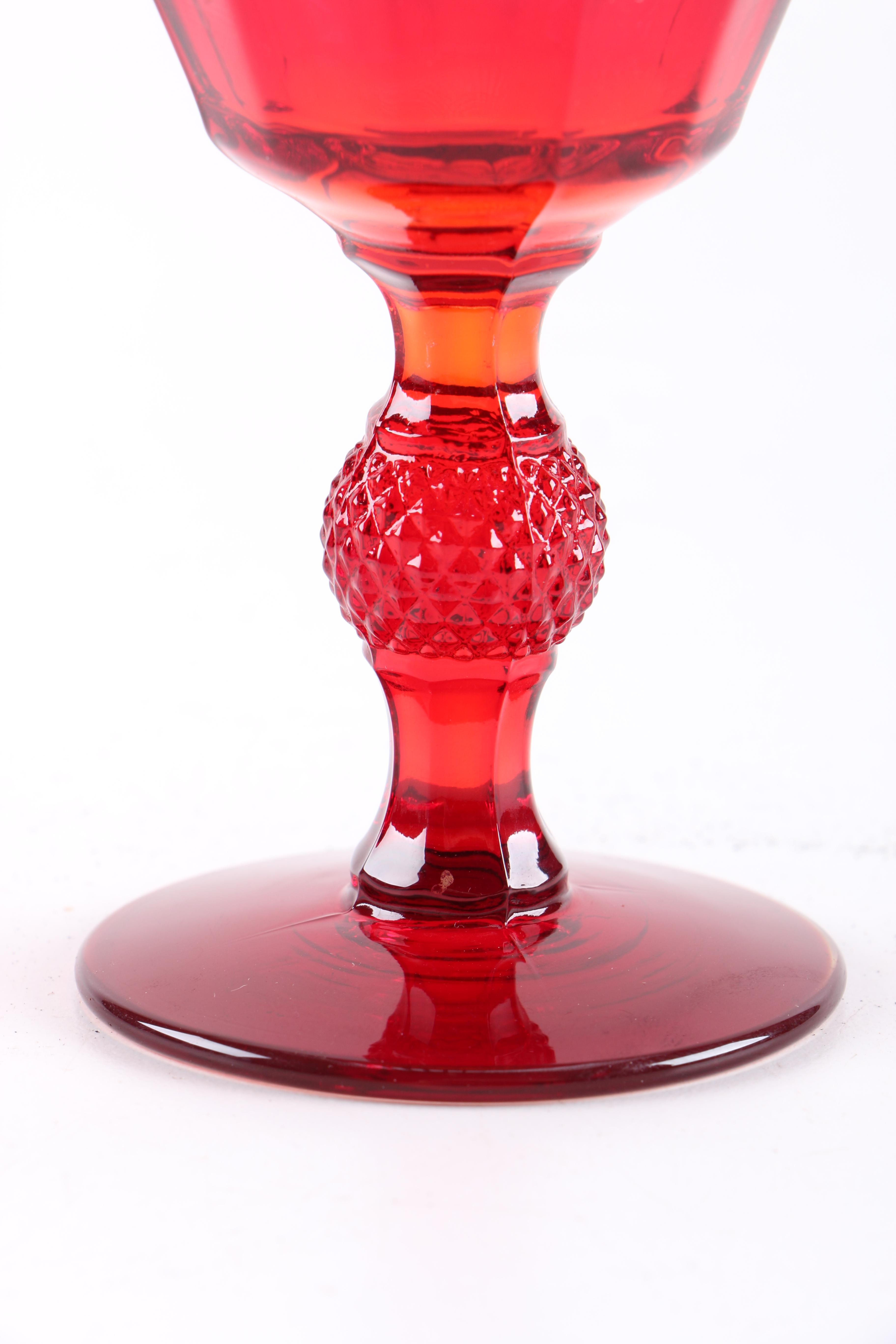 Vintage Viking "Mt. Vernon Red" Liquor Cocktail Glasses