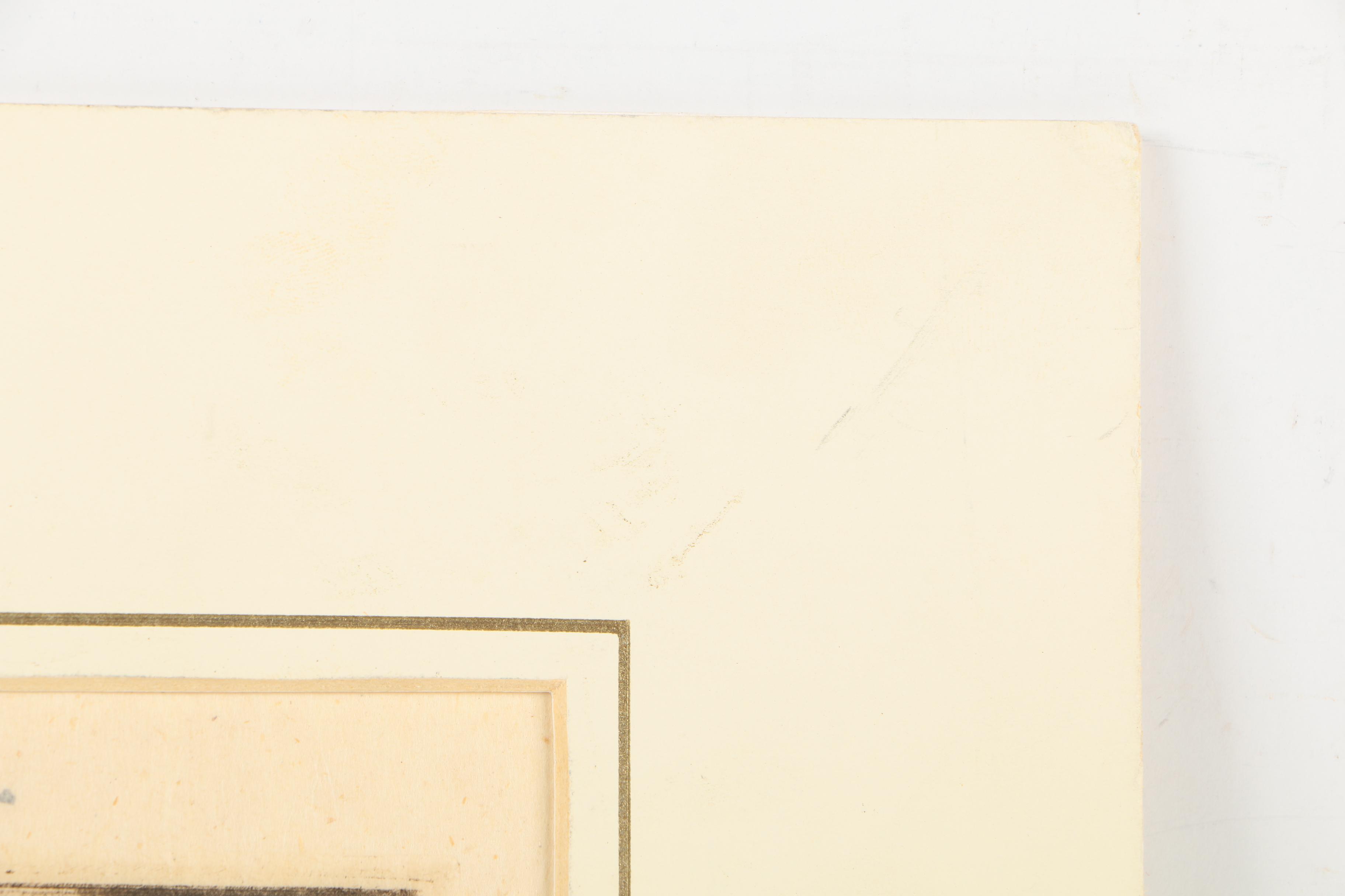 Henry Chapront Limited Edition Etching of a Surrealist Landscape with a Sphinx