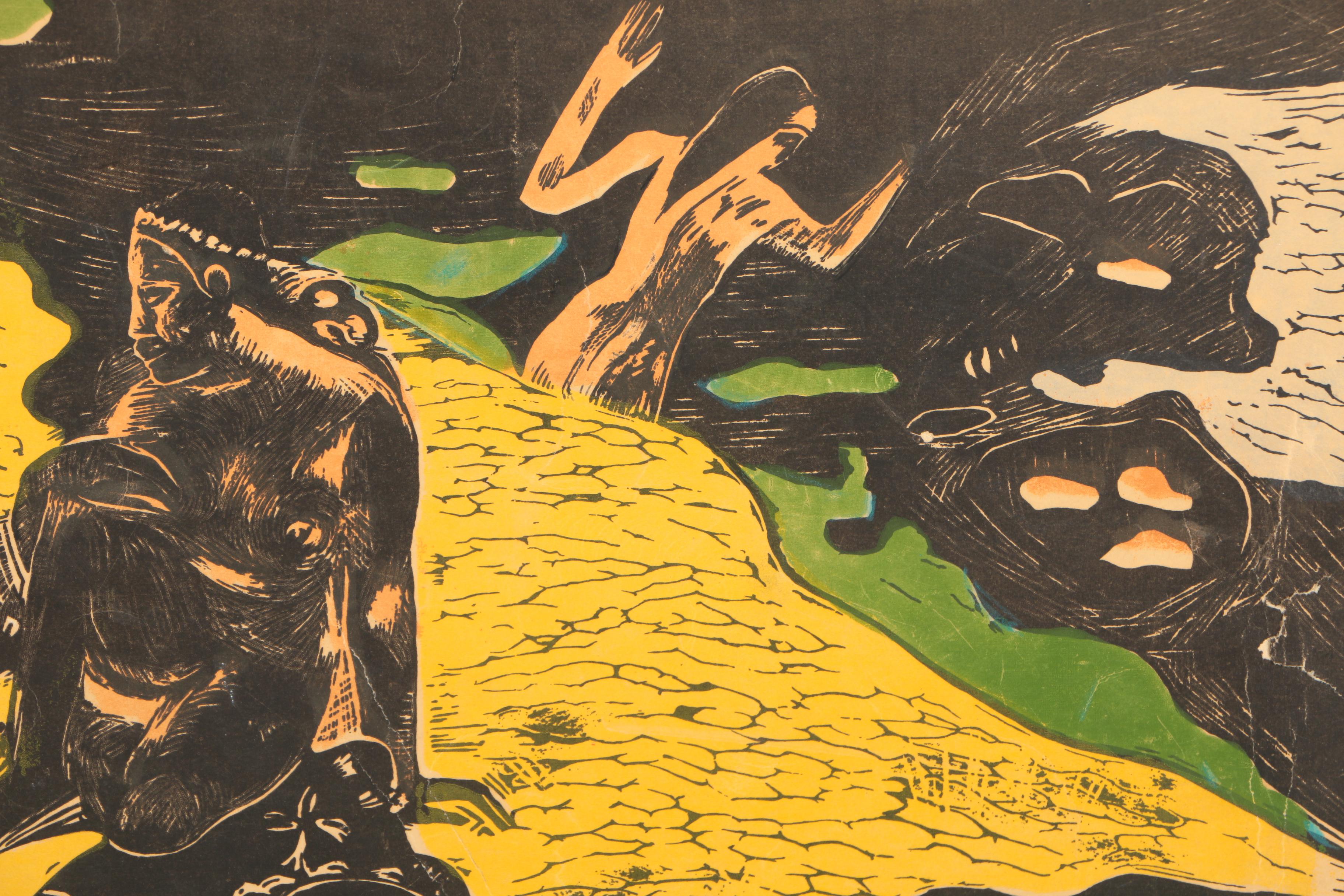 Pair of Serigraph Prints on Paper After Paul Gauguin Woodblocks for "Noa Noa"