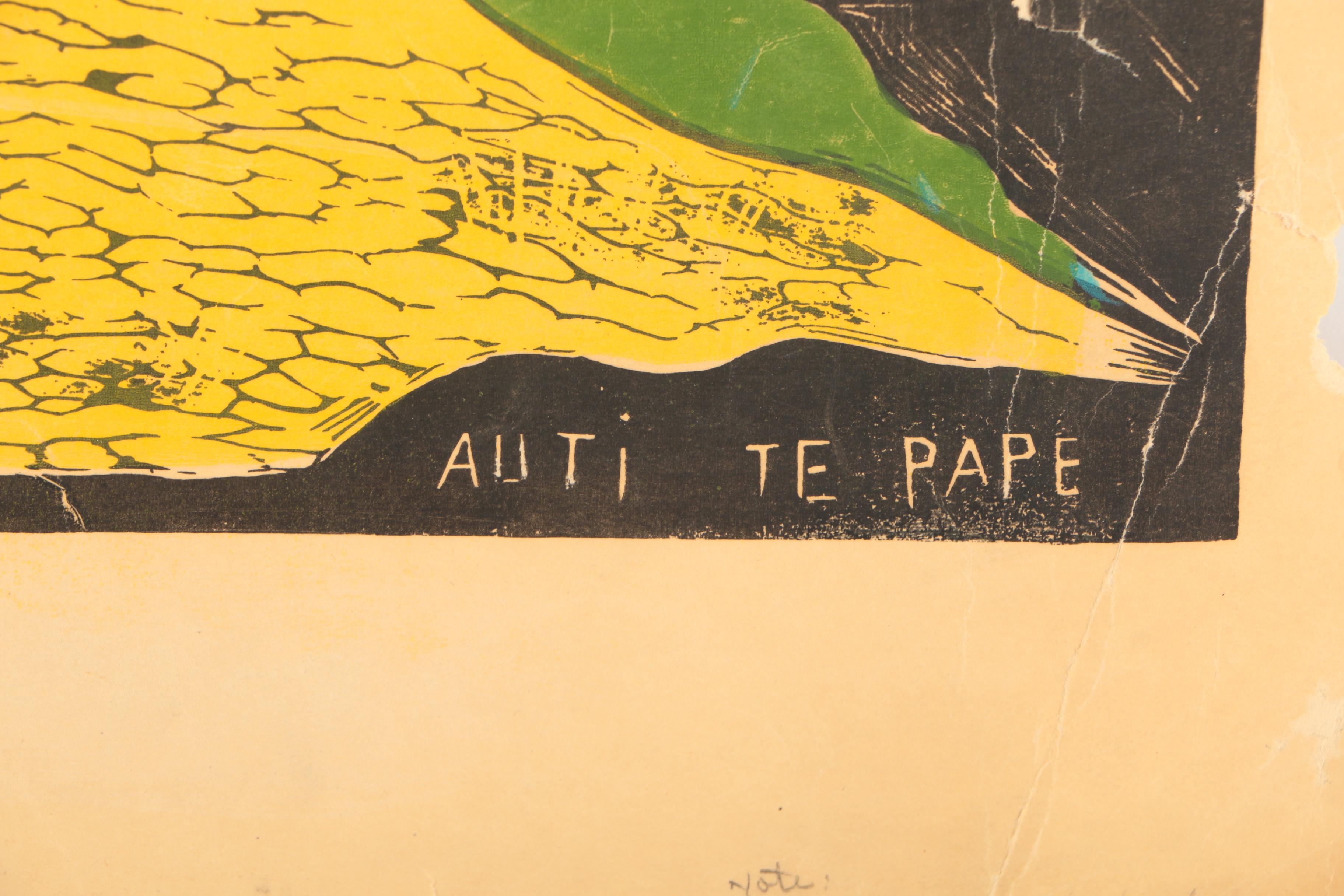 Pair of Serigraph Prints on Paper After Paul Gauguin Woodblocks for "Noa Noa"