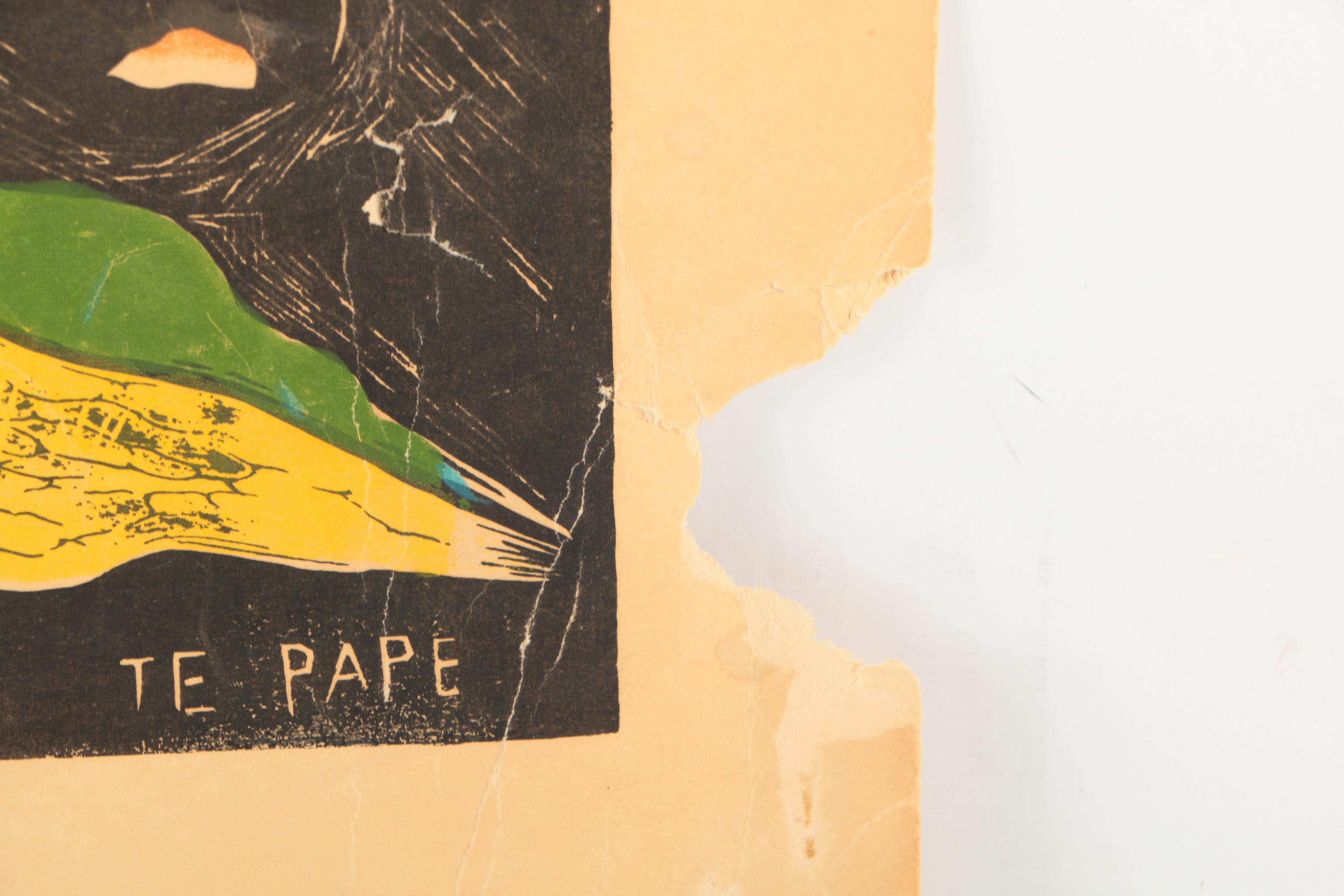 Pair of Serigraph Prints on Paper After Paul Gauguin Woodblocks for "Noa Noa"