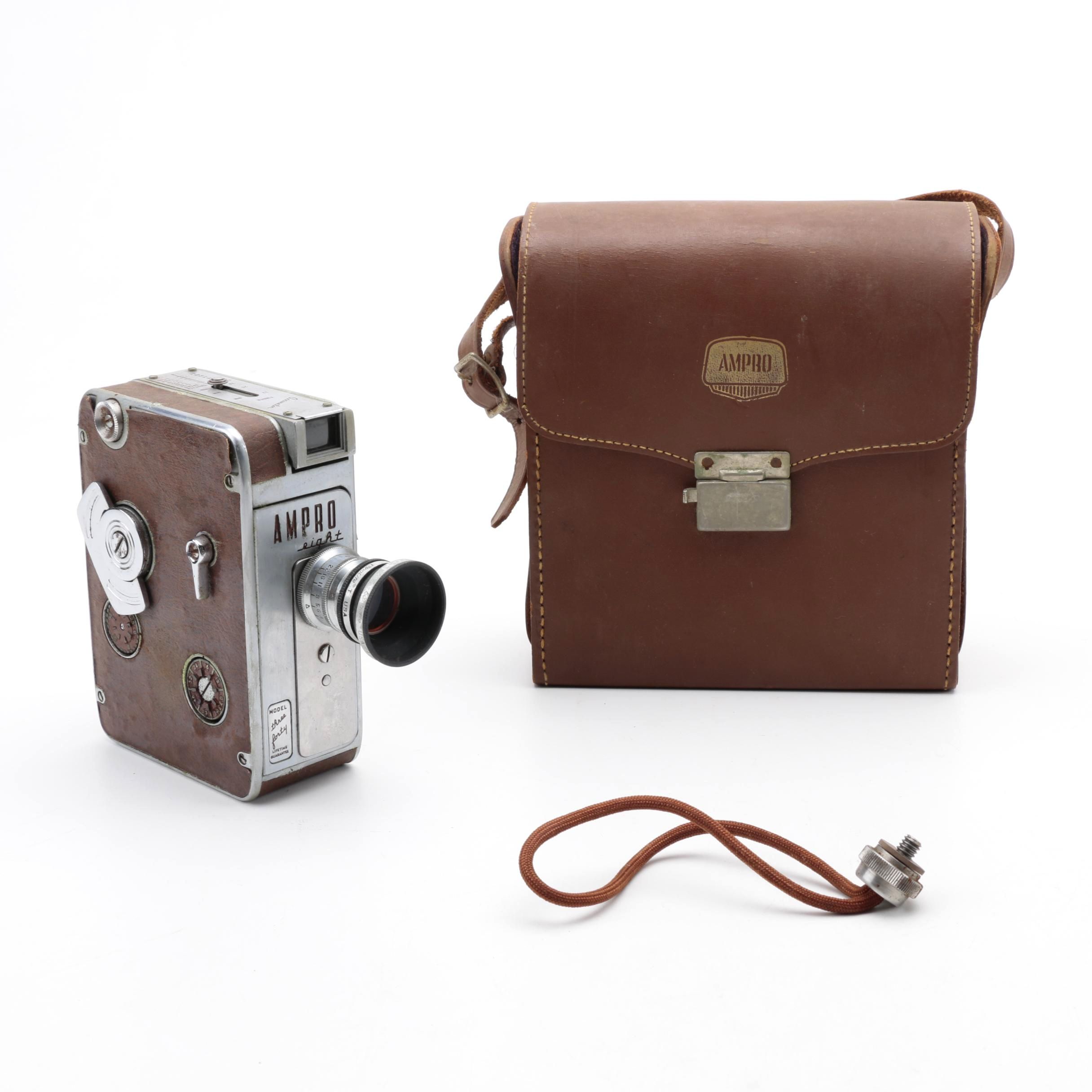 Vintage Ampro Eight Model Three Forty 8mm Video Camera with Case