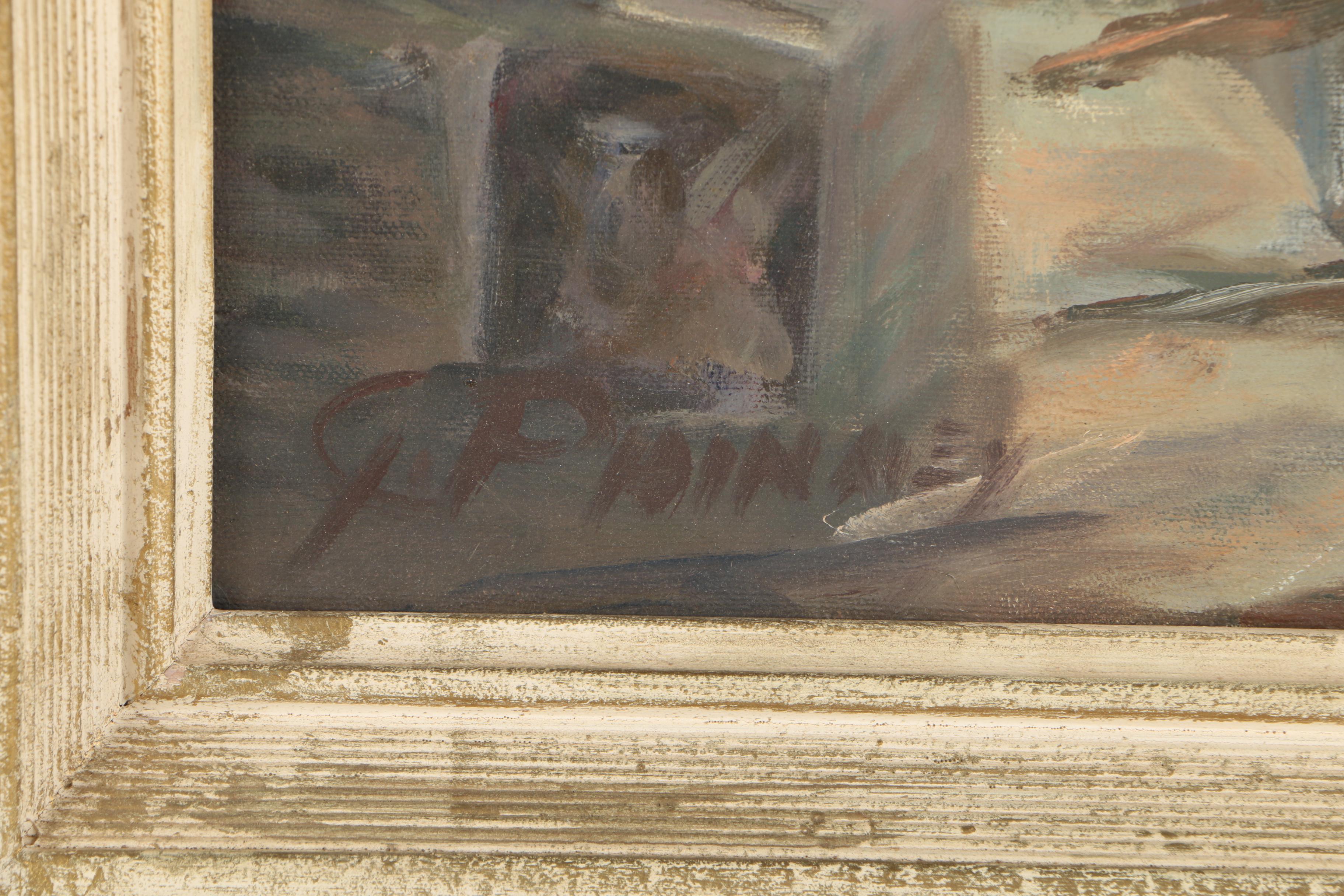 George Phinney Oil Painting on Canvas of a Harbor