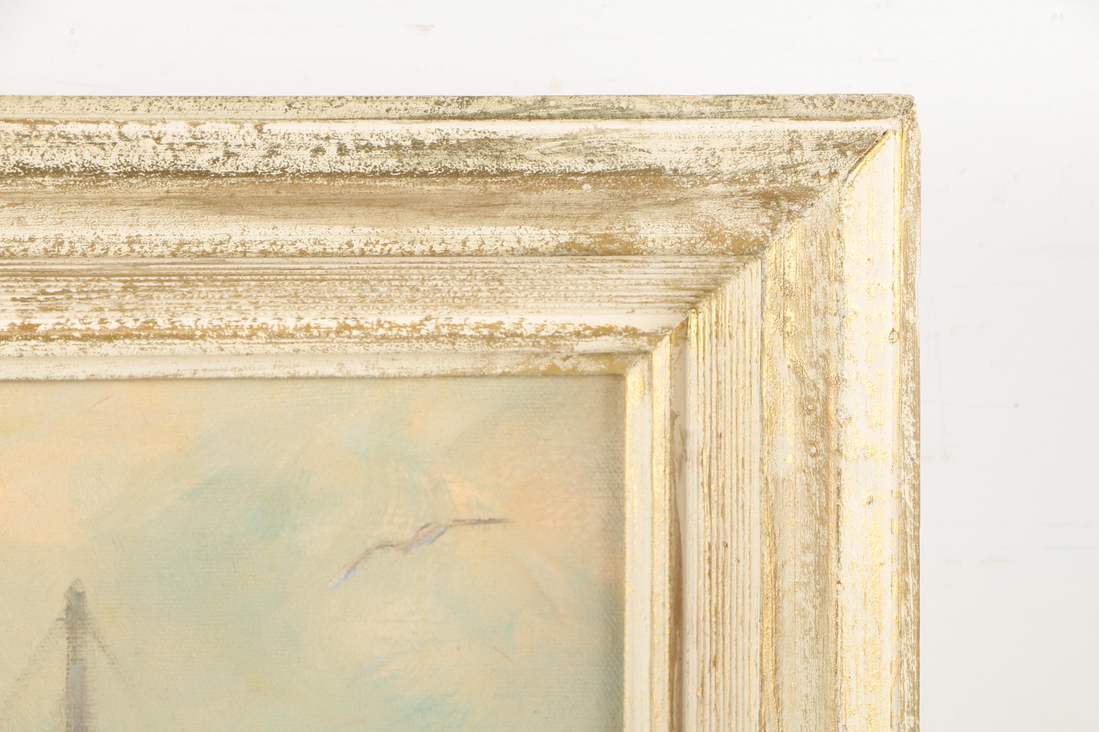 George Phinney Oil Painting on Canvas of a Harbor