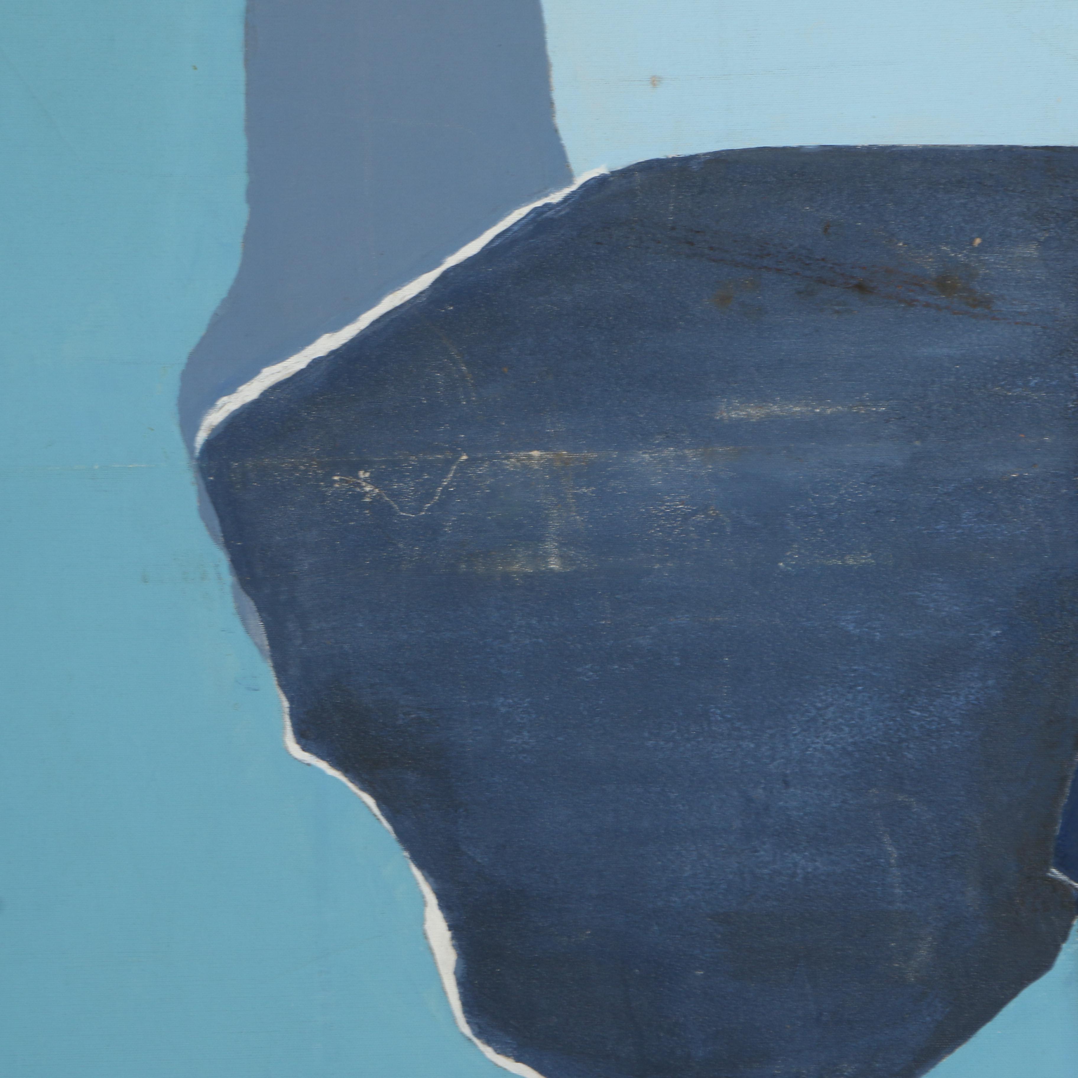 Acrylic on Canvas Abstract Painting of Seated Figure