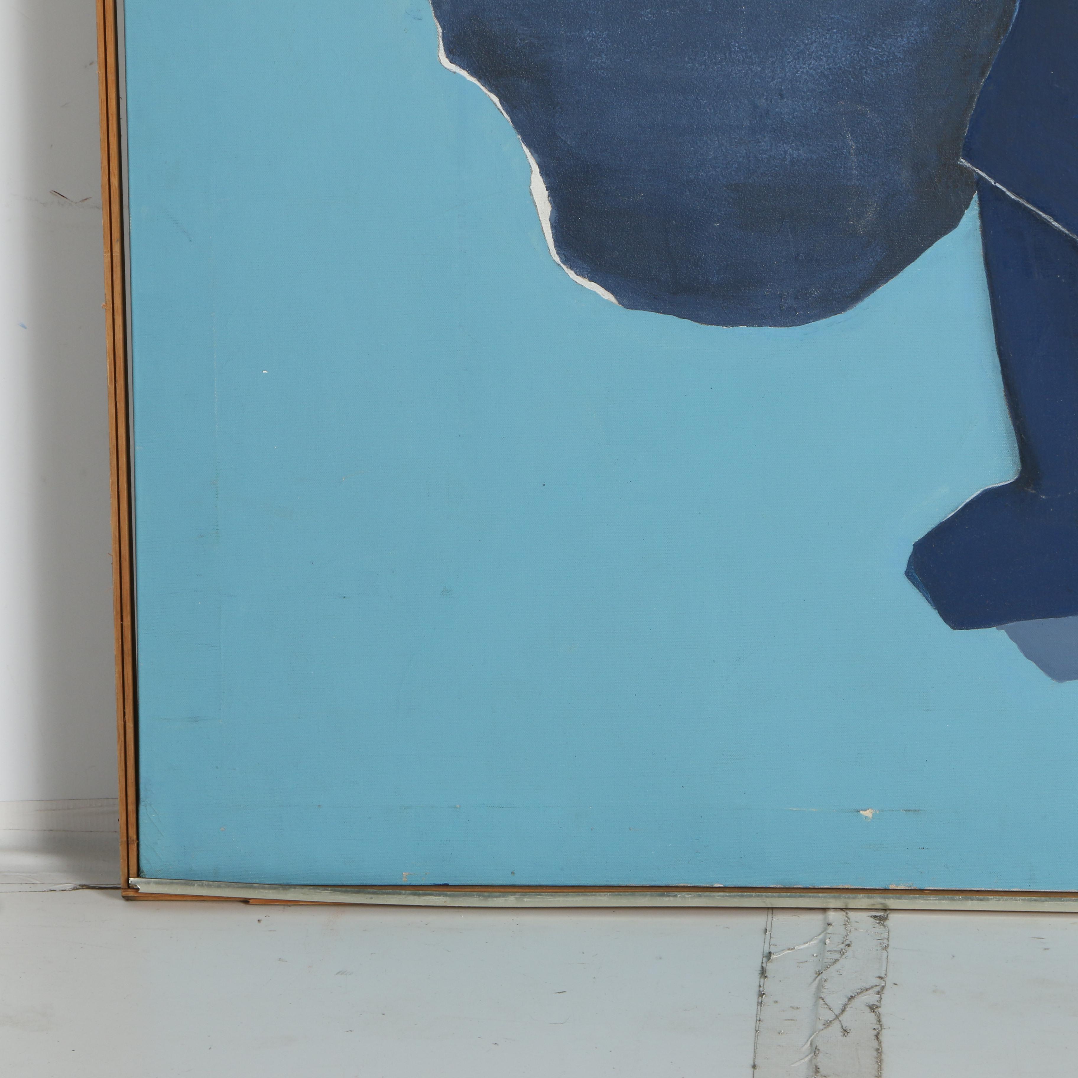 Acrylic on Canvas Abstract Painting of Seated Figure