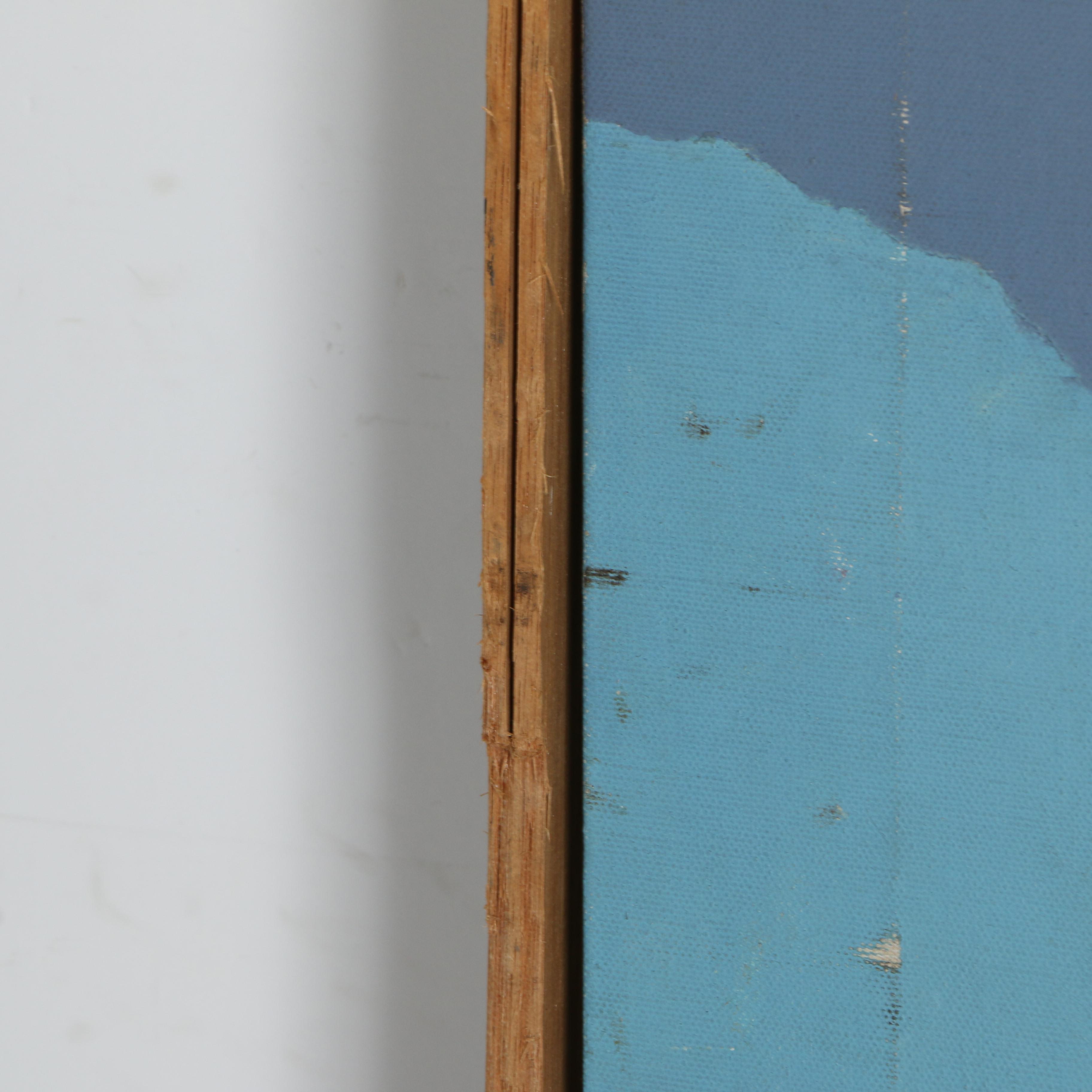 Acrylic on Canvas Abstract Painting of Seated Figure