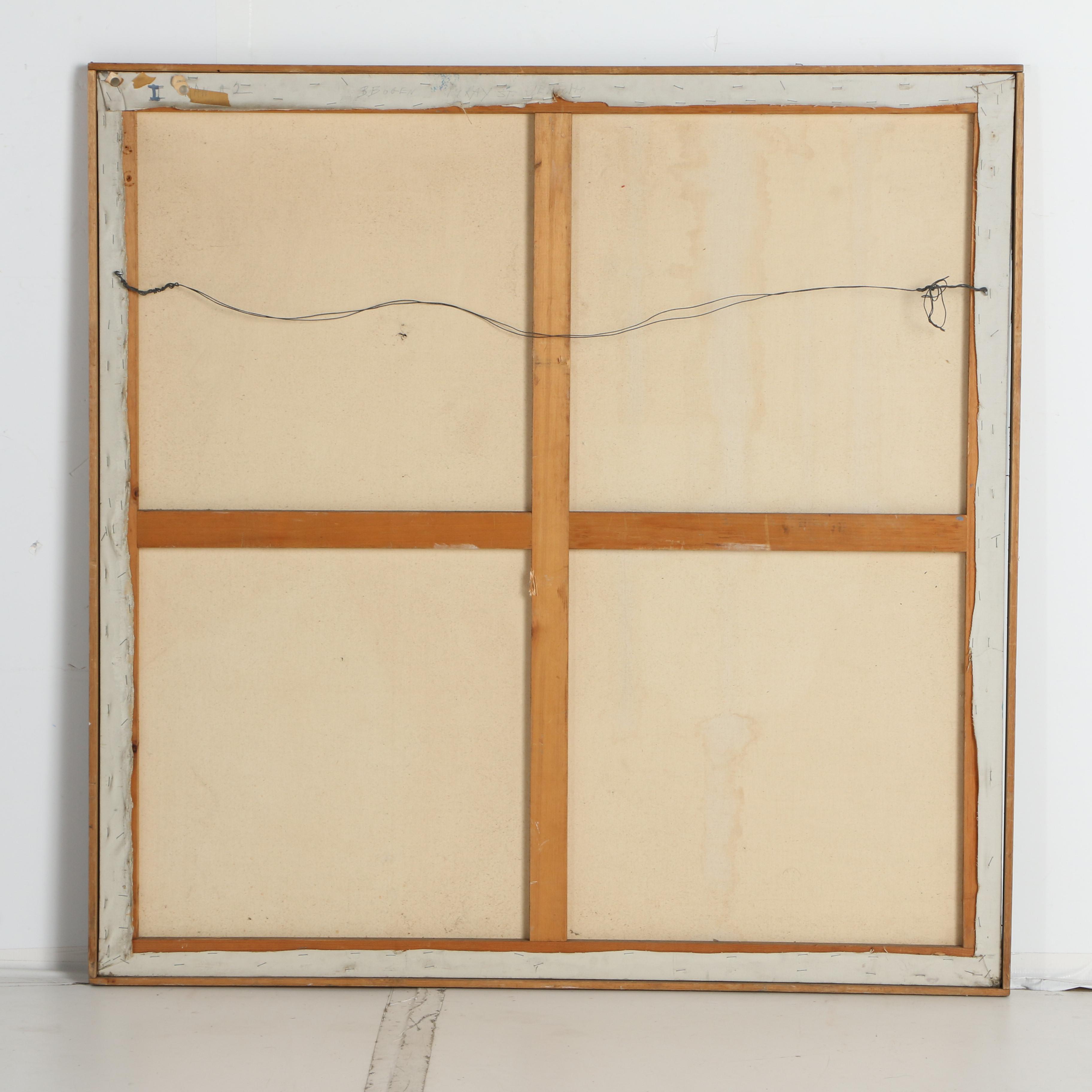 Acrylic on Canvas Abstract Painting of Seated Figure