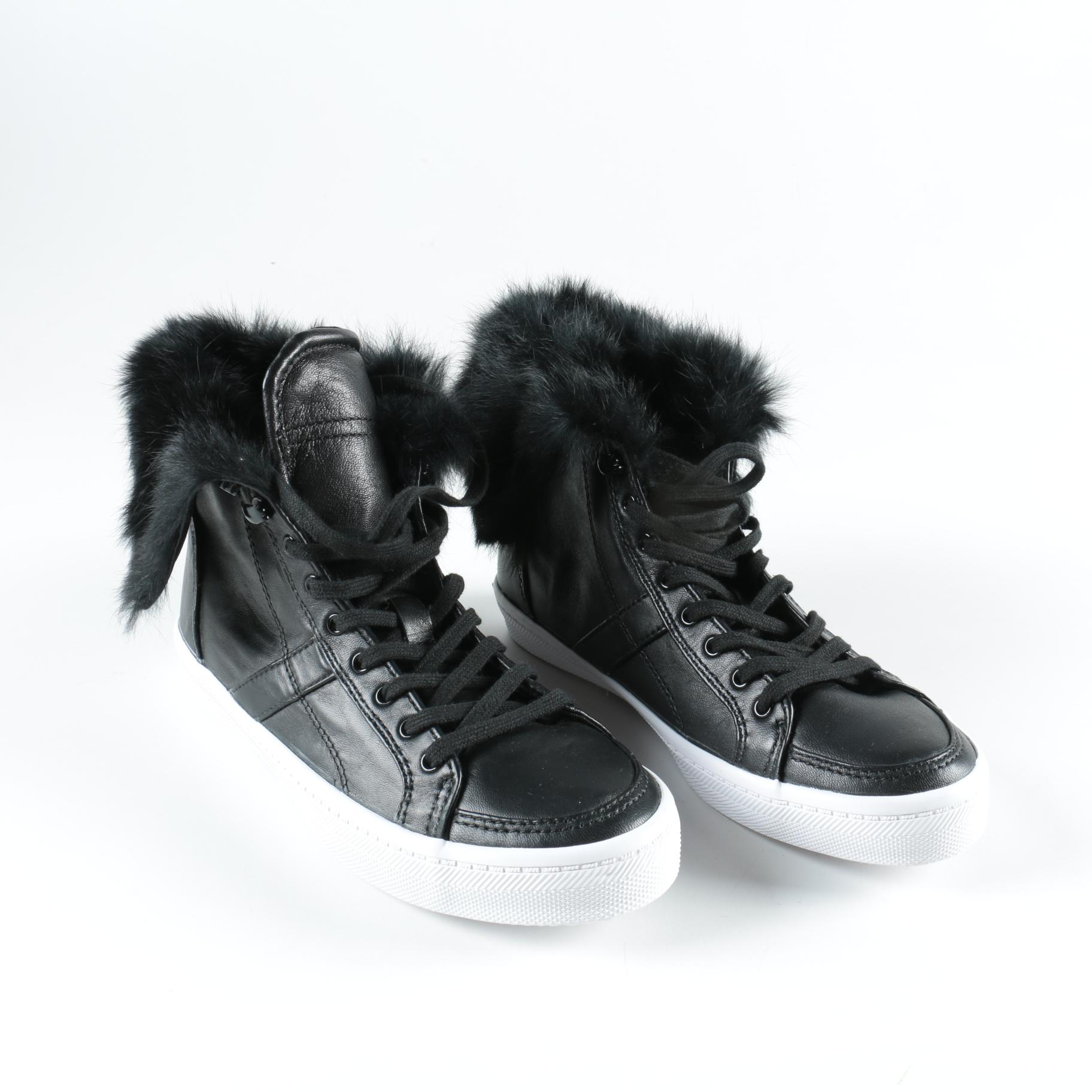 Rebbeca Minkoff Dyed Rabbit Fur Sneakers