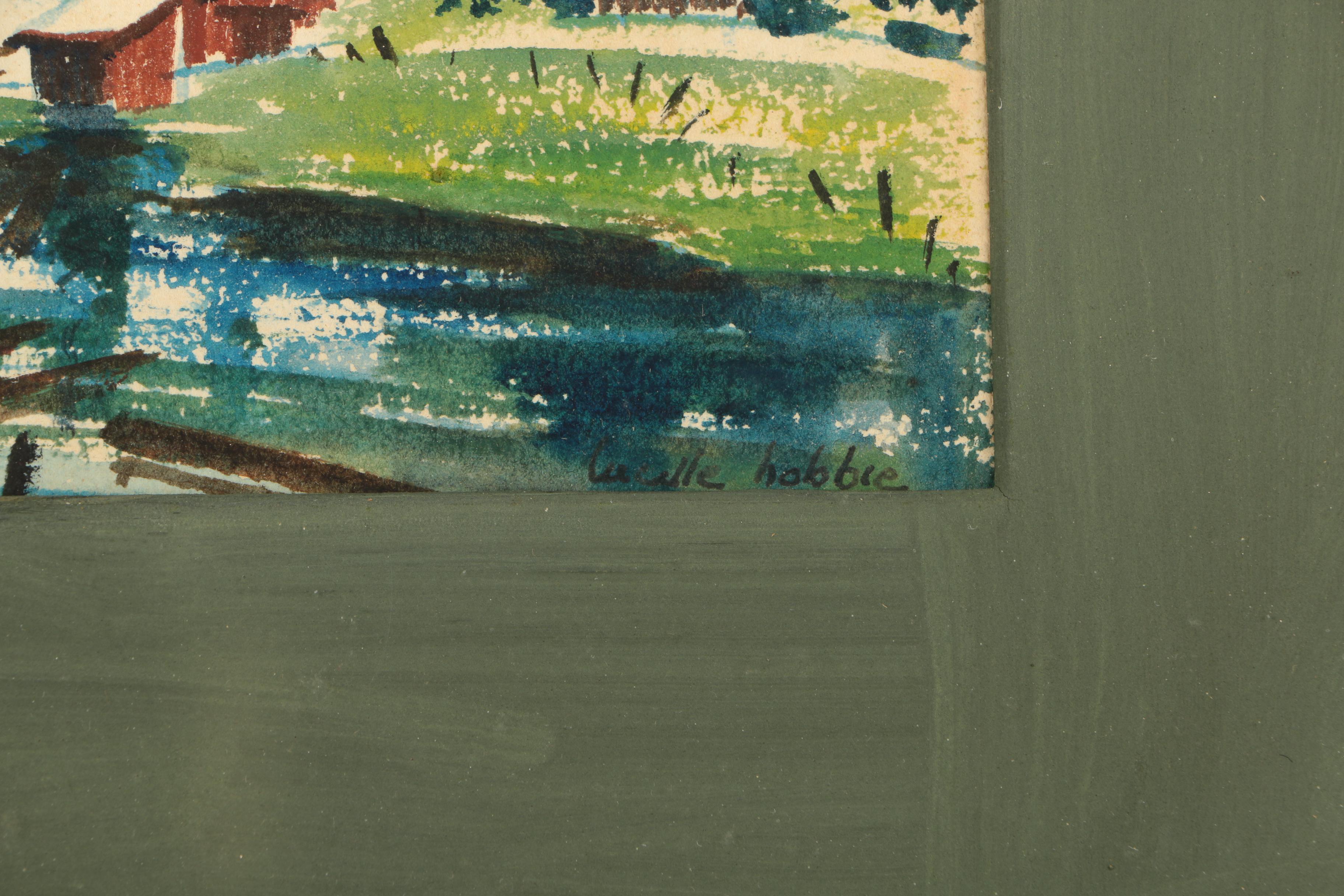 Signed Watercolor of Mountain Scene