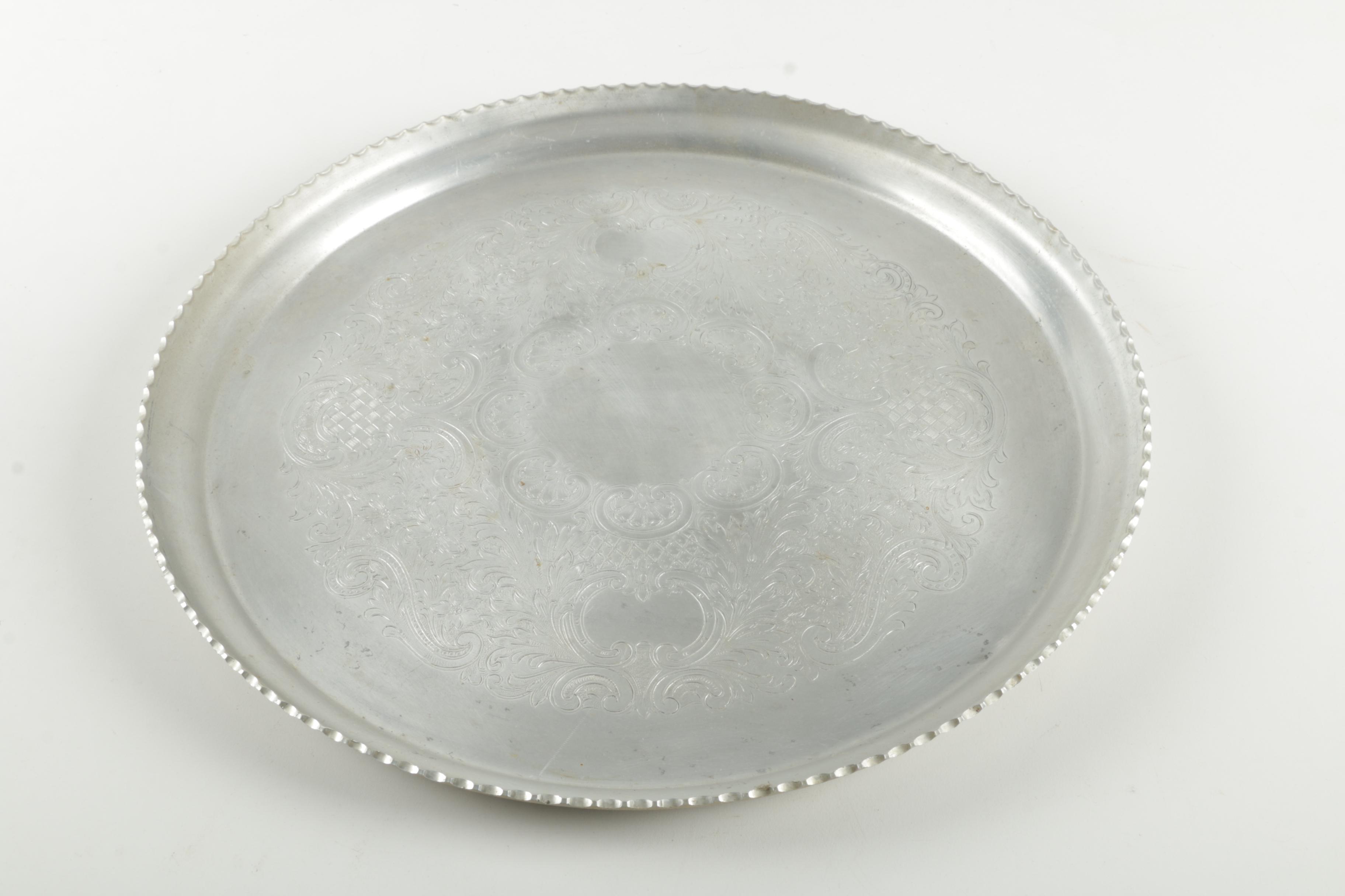 Two Vintage Wilson Specialties Hand Wrought Aluminum Trays