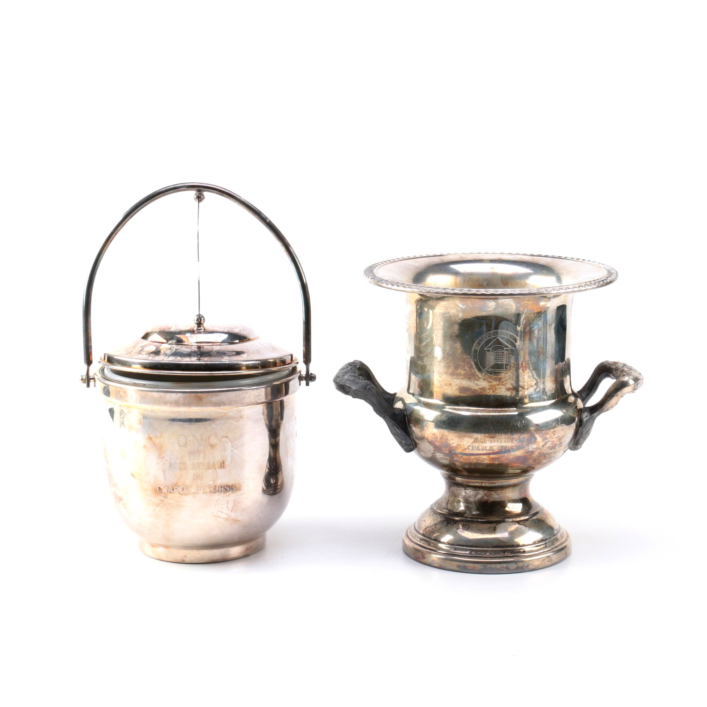 Silver Plate Wine Chiller and Ice Bucket