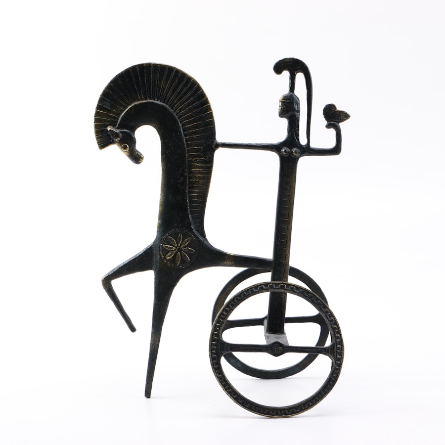 Reproduction Etruscan Chariot Sculpture in the Style of Frederick Weinberg