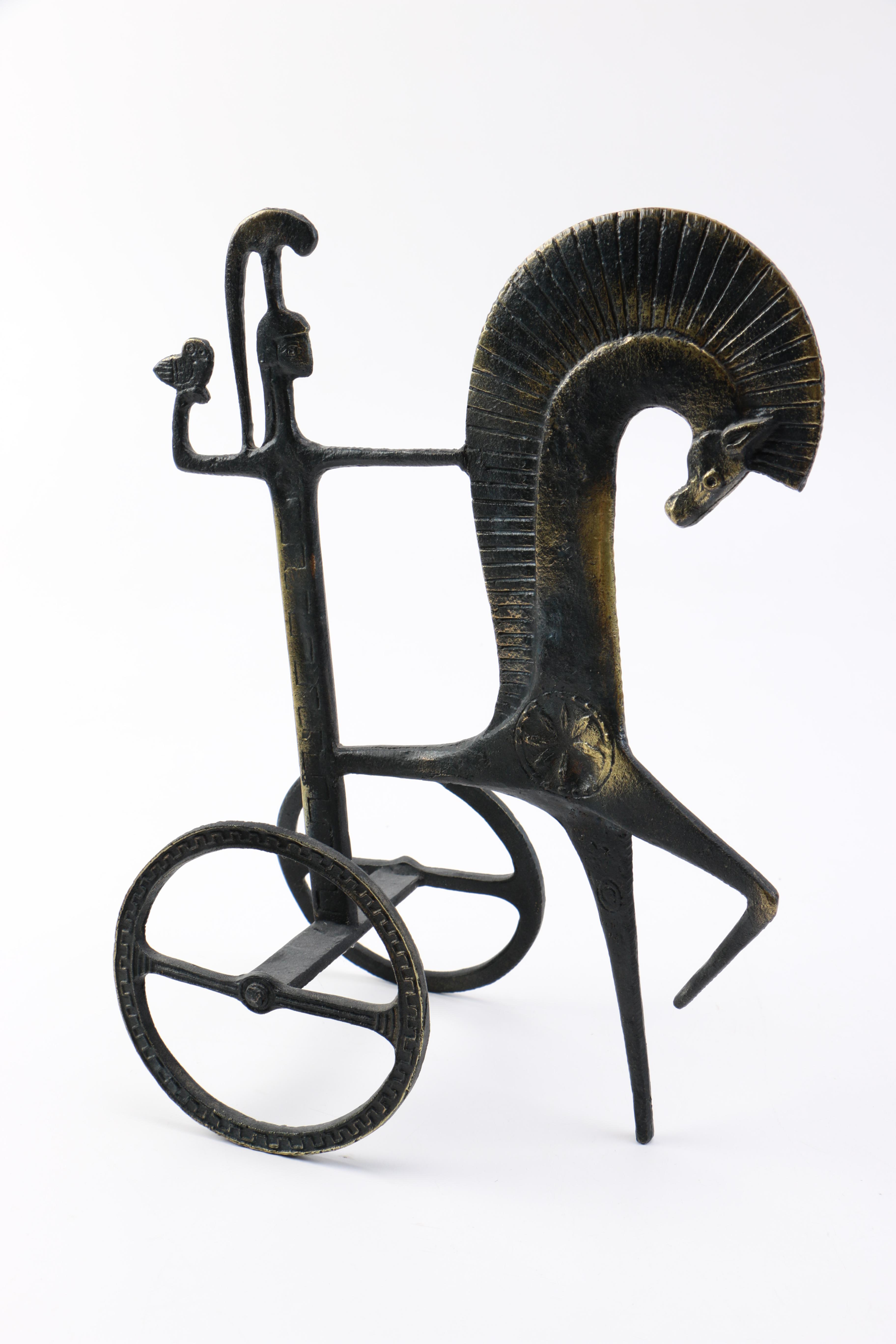 Reproduction Etruscan Chariot Sculpture in the Style of Frederick Weinberg