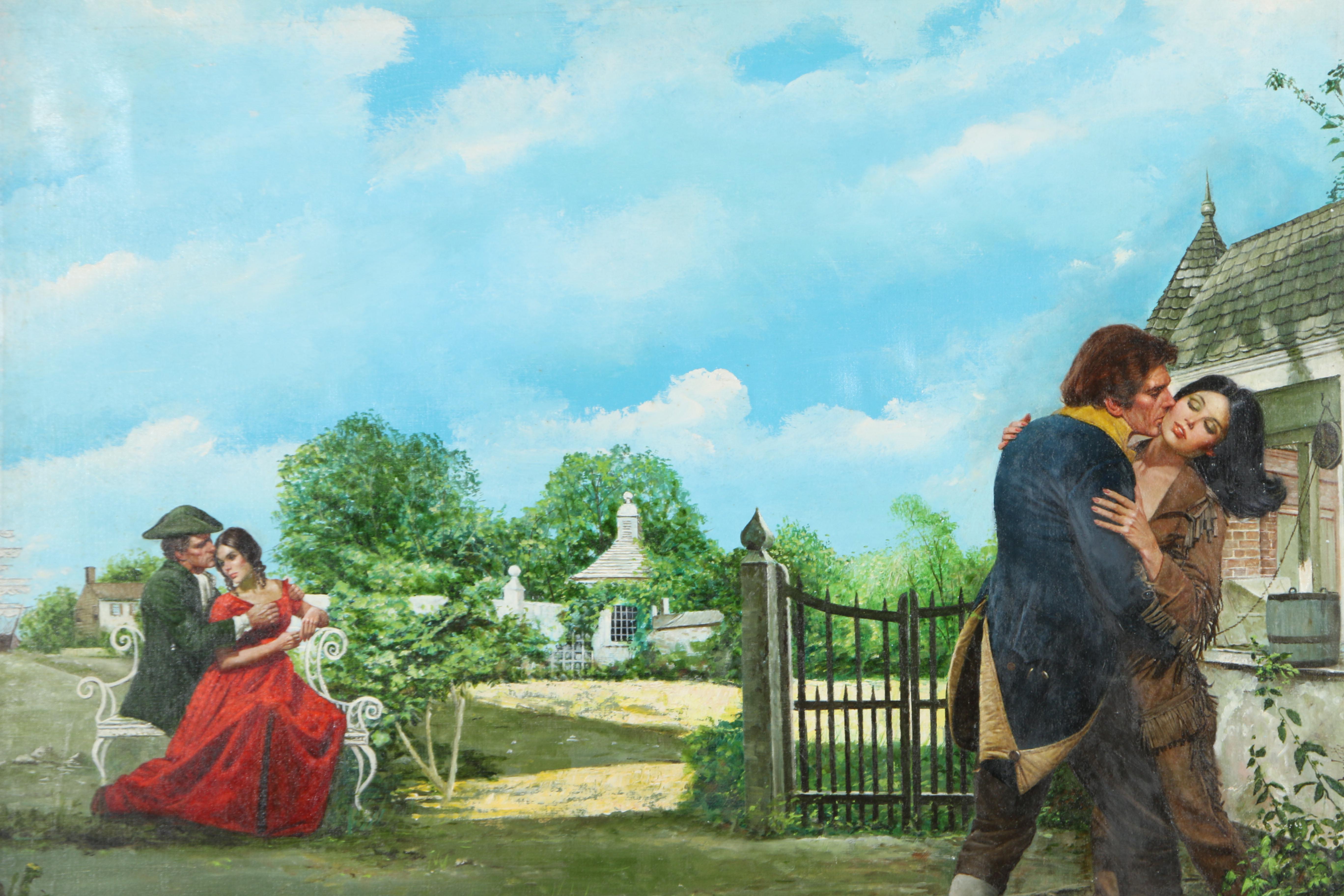 Lou Marchetti Oil Painting of Colonial-Style Couples