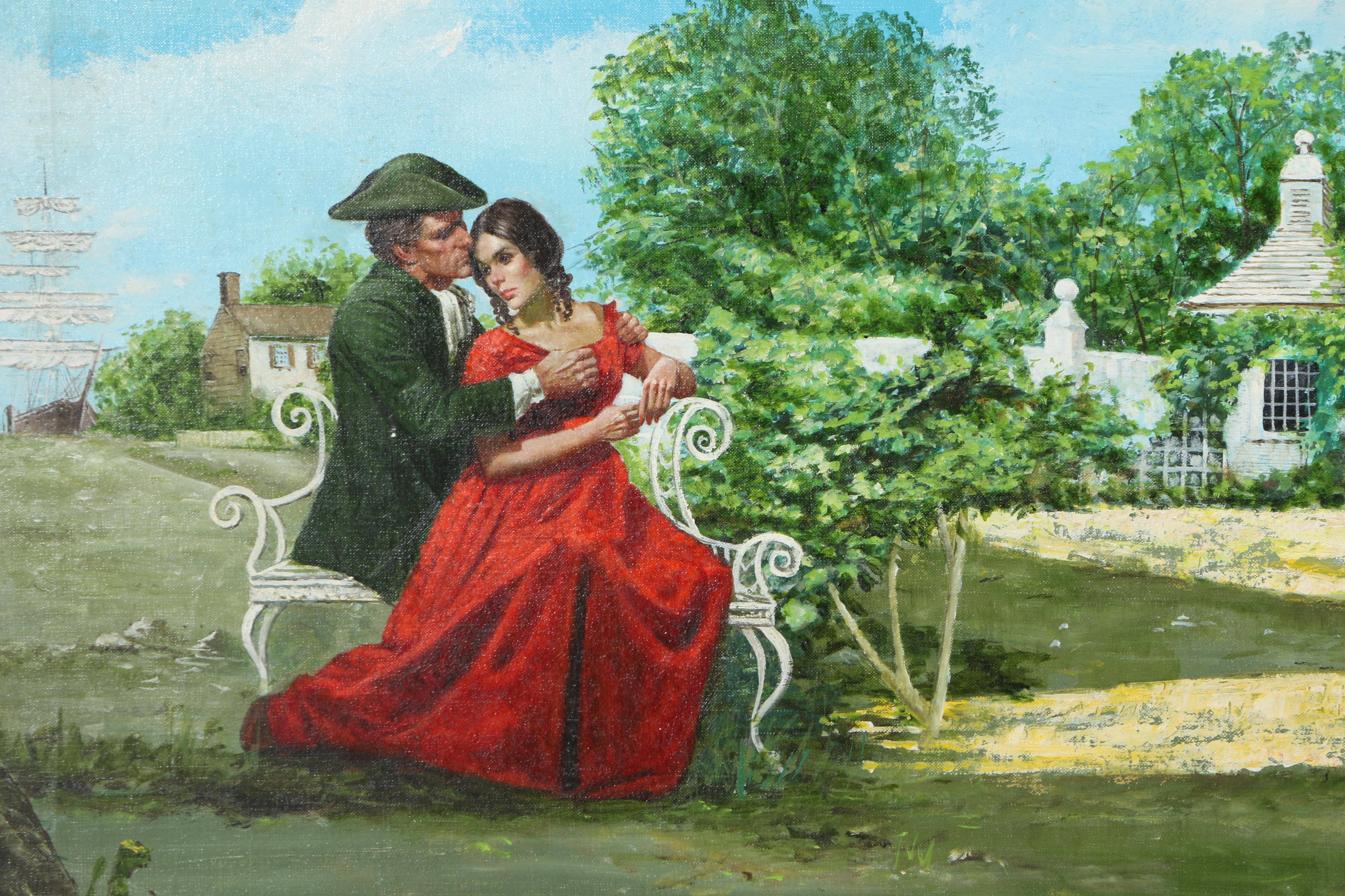 Lou Marchetti Oil Painting of Colonial-Style Couples
