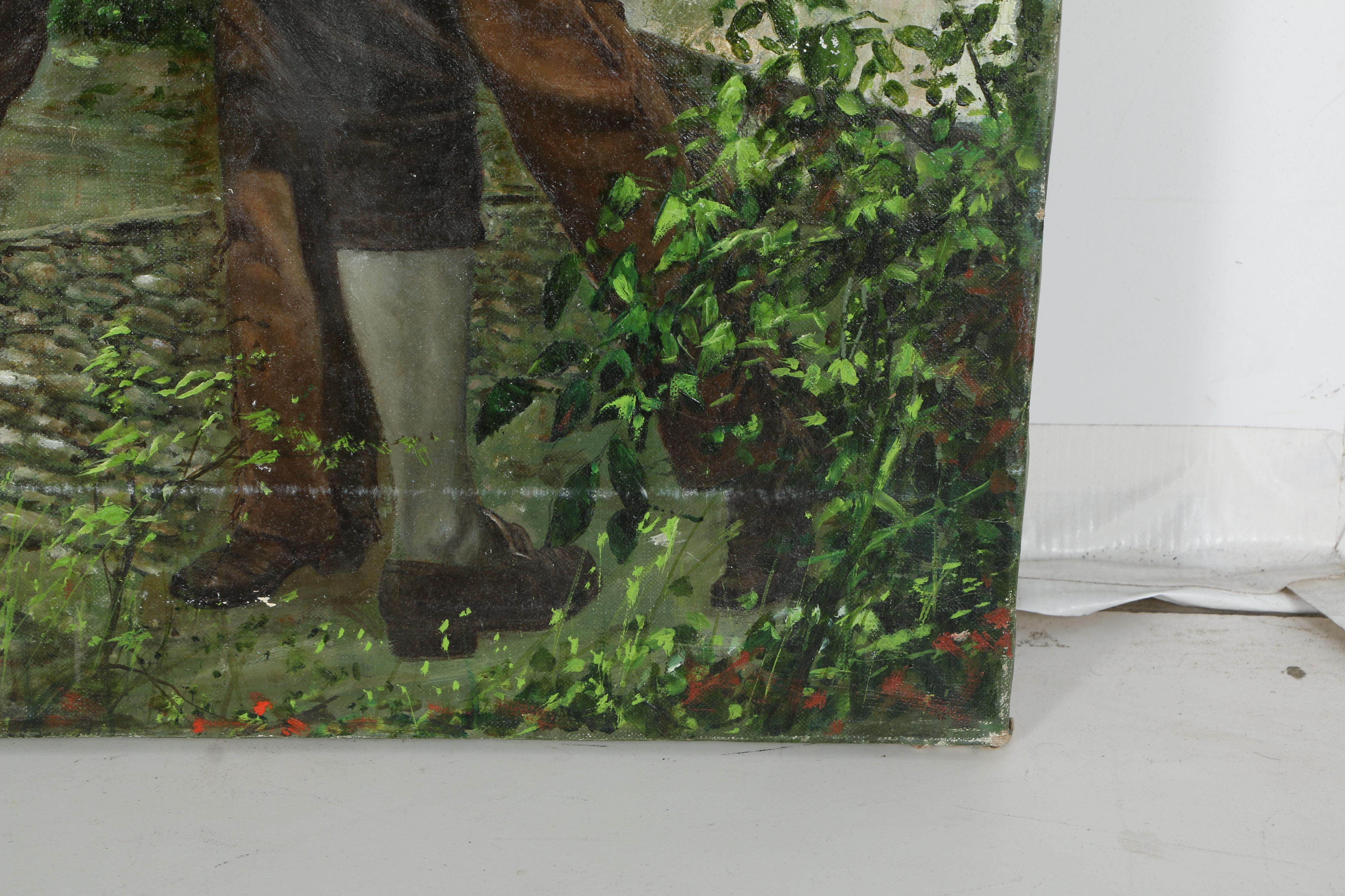 Lou Marchetti Oil Painting of Colonial-Style Couples