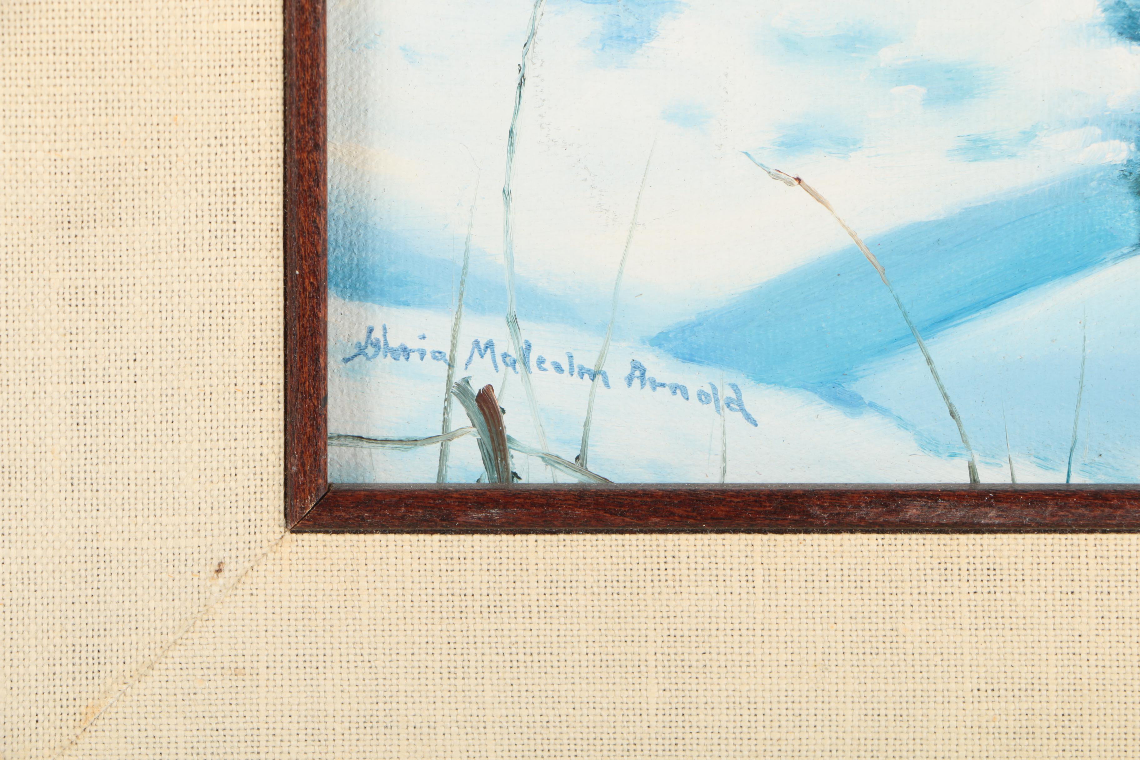 Gloria Malcolm Arnold Acrylic Painting of a Snowy Scene