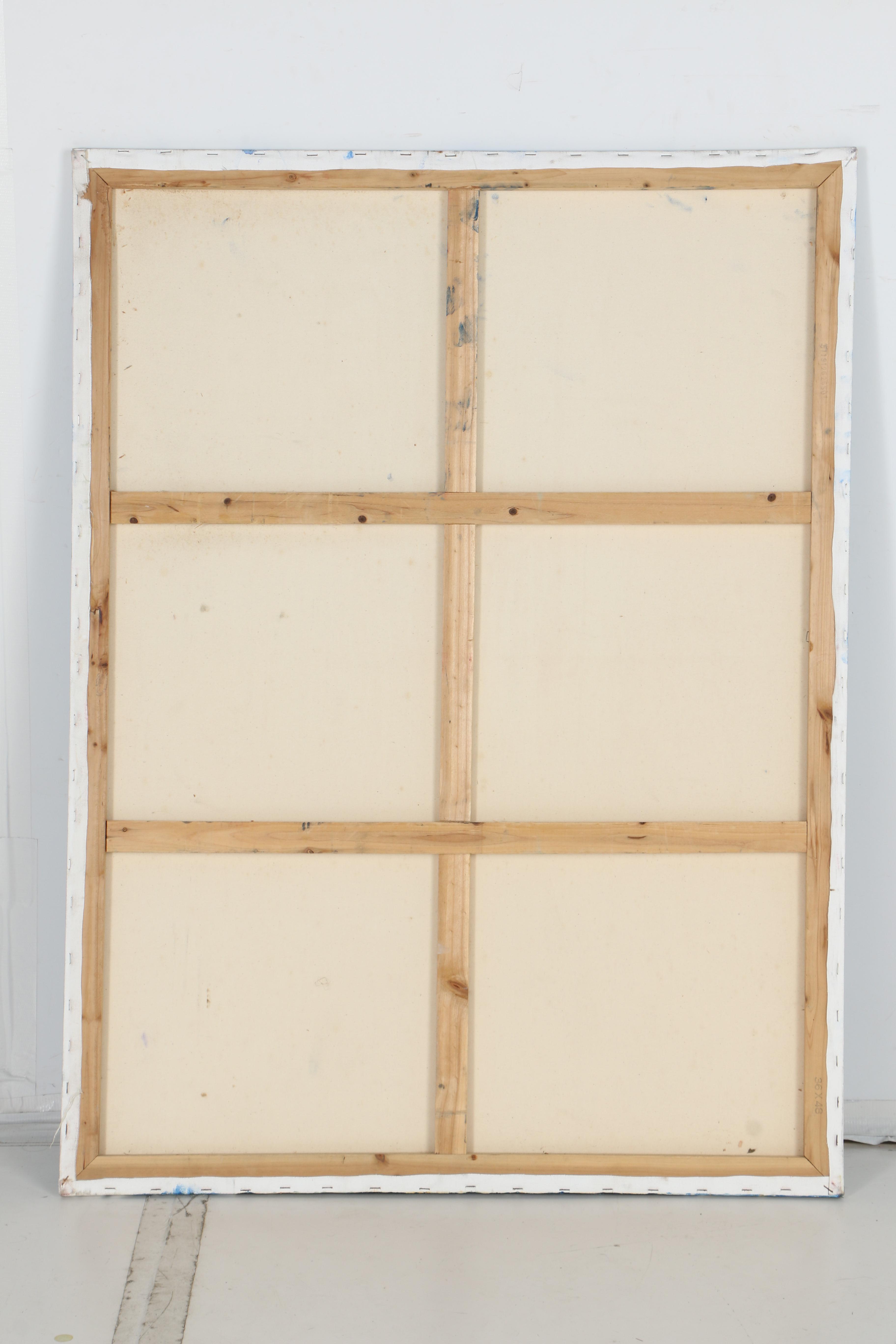 Oil on Canvas Abstract Painting in Blue